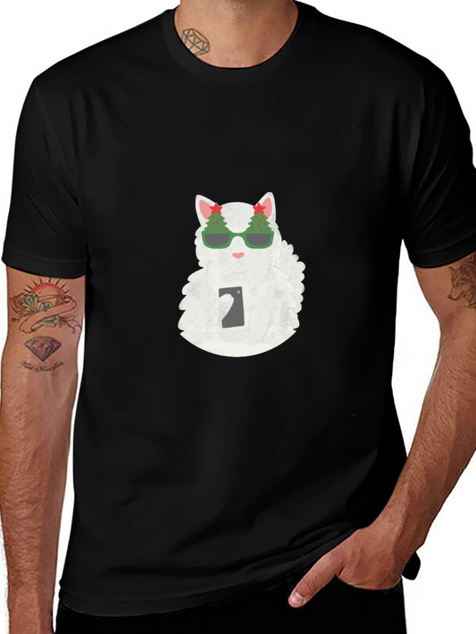 Cool Cat Christmas T-Shirt - Holiday Style