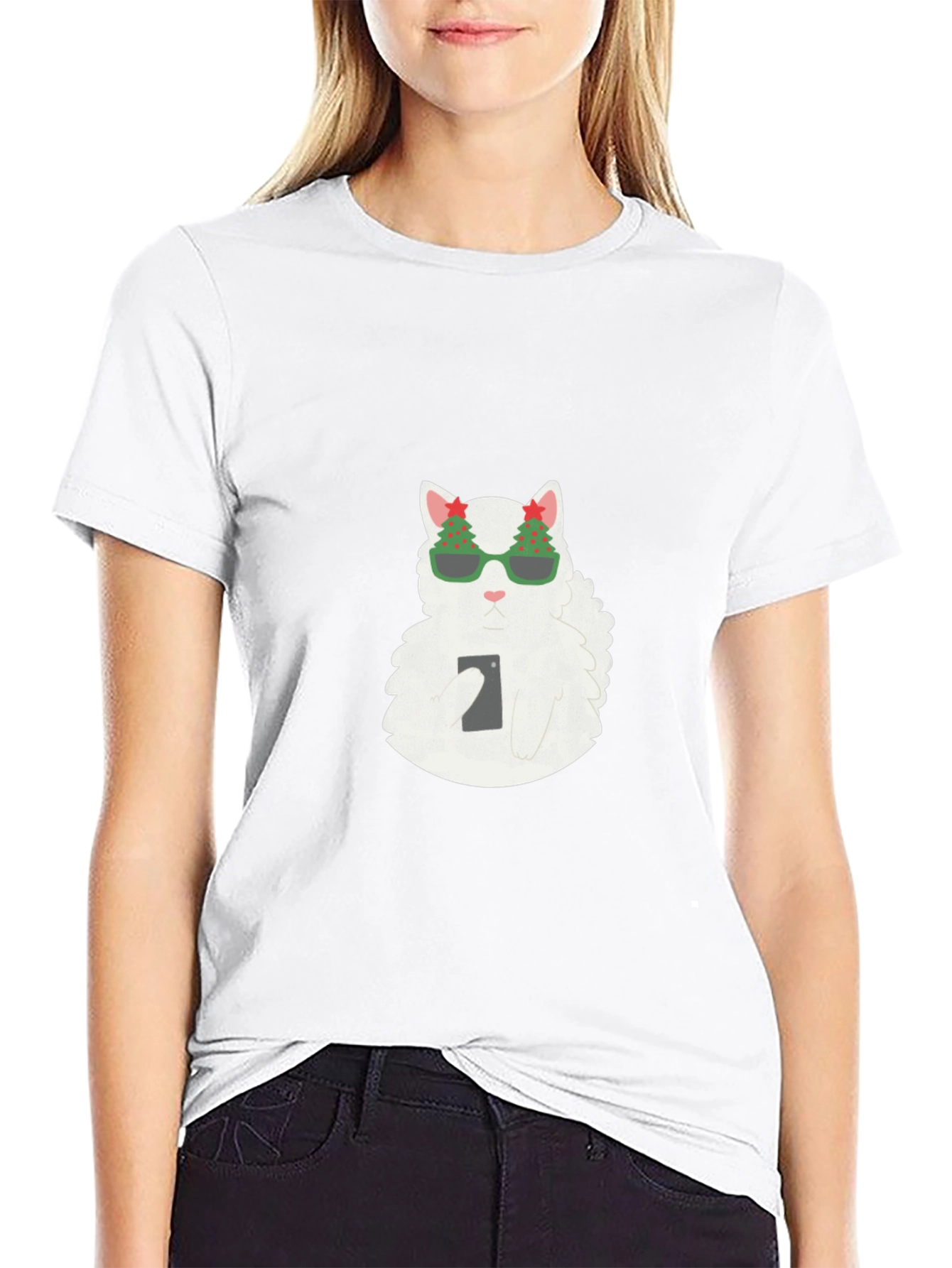 Cool Cat Christmas T-Shirt - Holiday Style