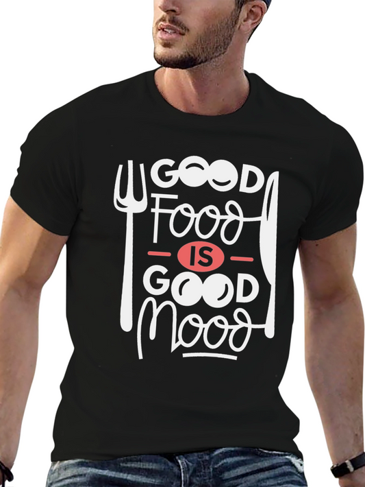 Good Food Good Mood Graphic Tee -  Comfortable and Stylish!