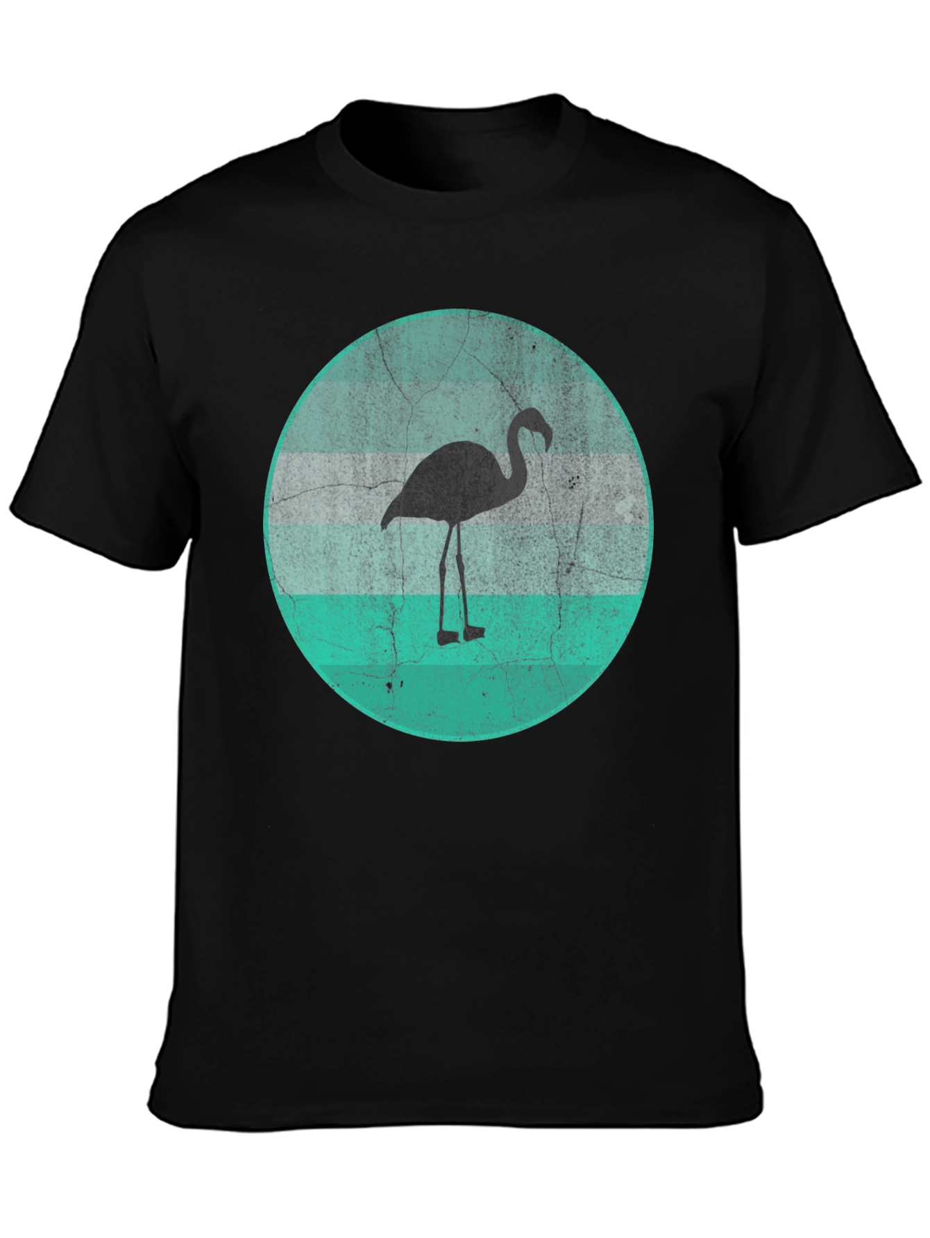 Flamingo Graphic Tee - Black Cotton Blend
