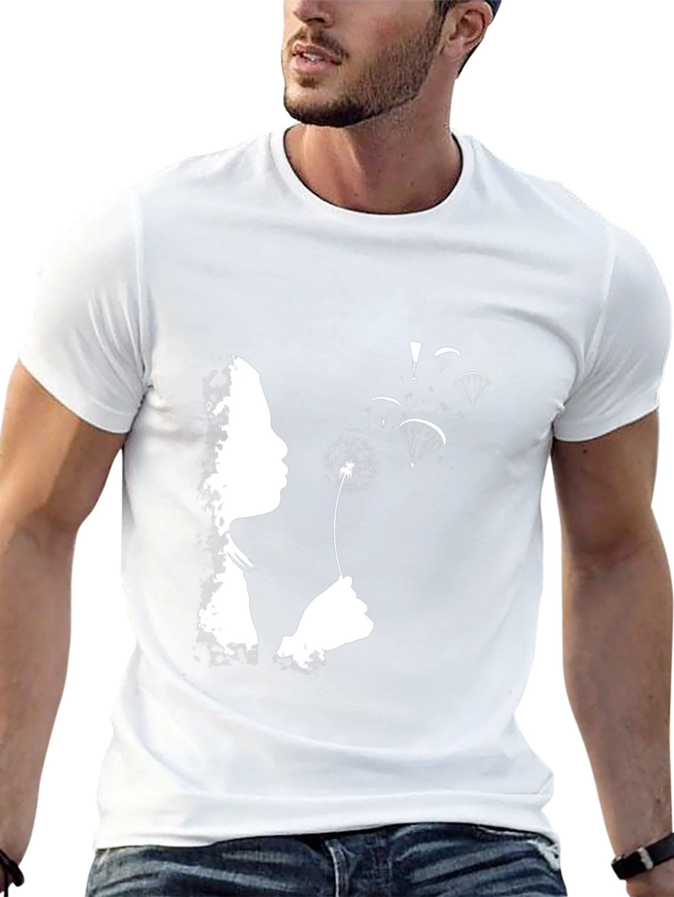 Dandelion Dreams Graphic Tee - Black Cotton T-Shirt