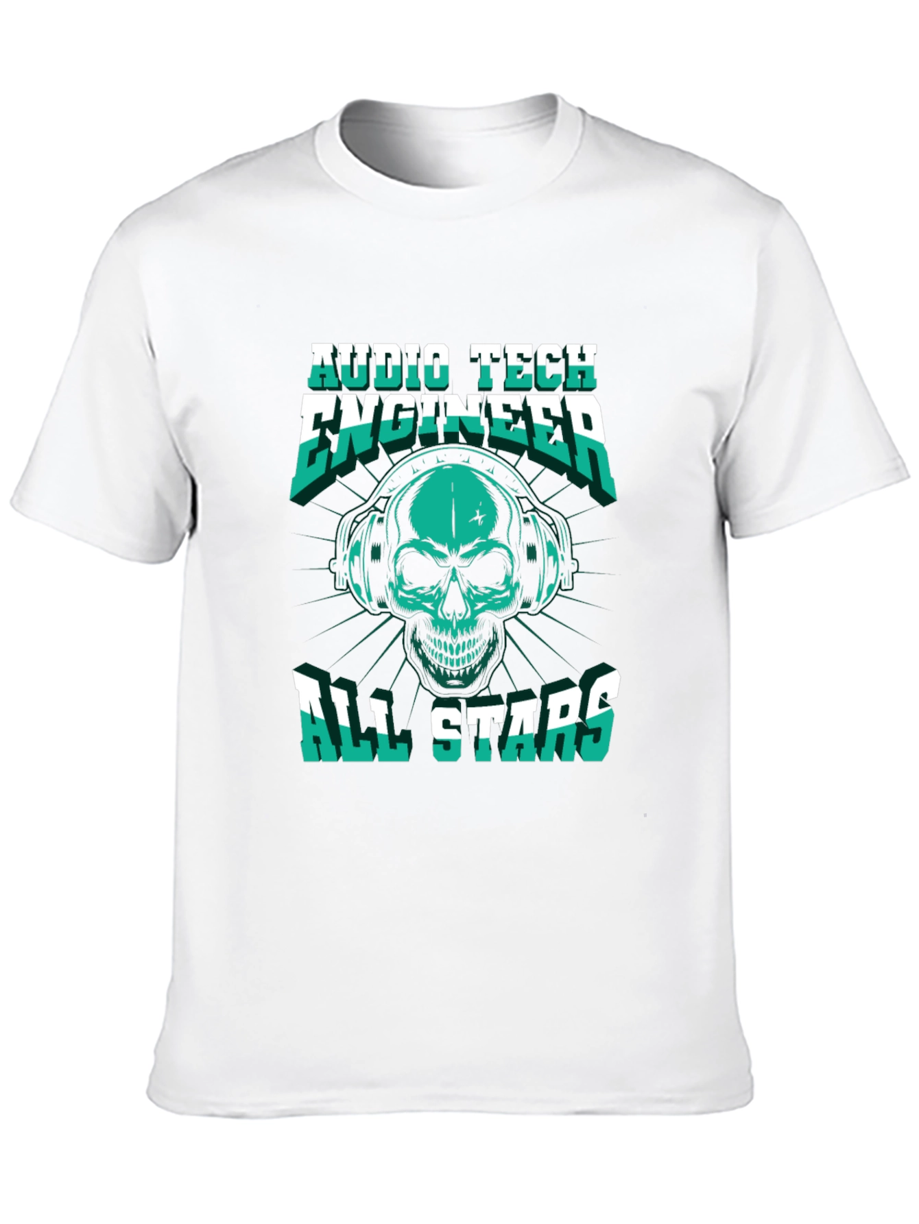 Audio Tech Engineer Skull Graphic T-Shirt
