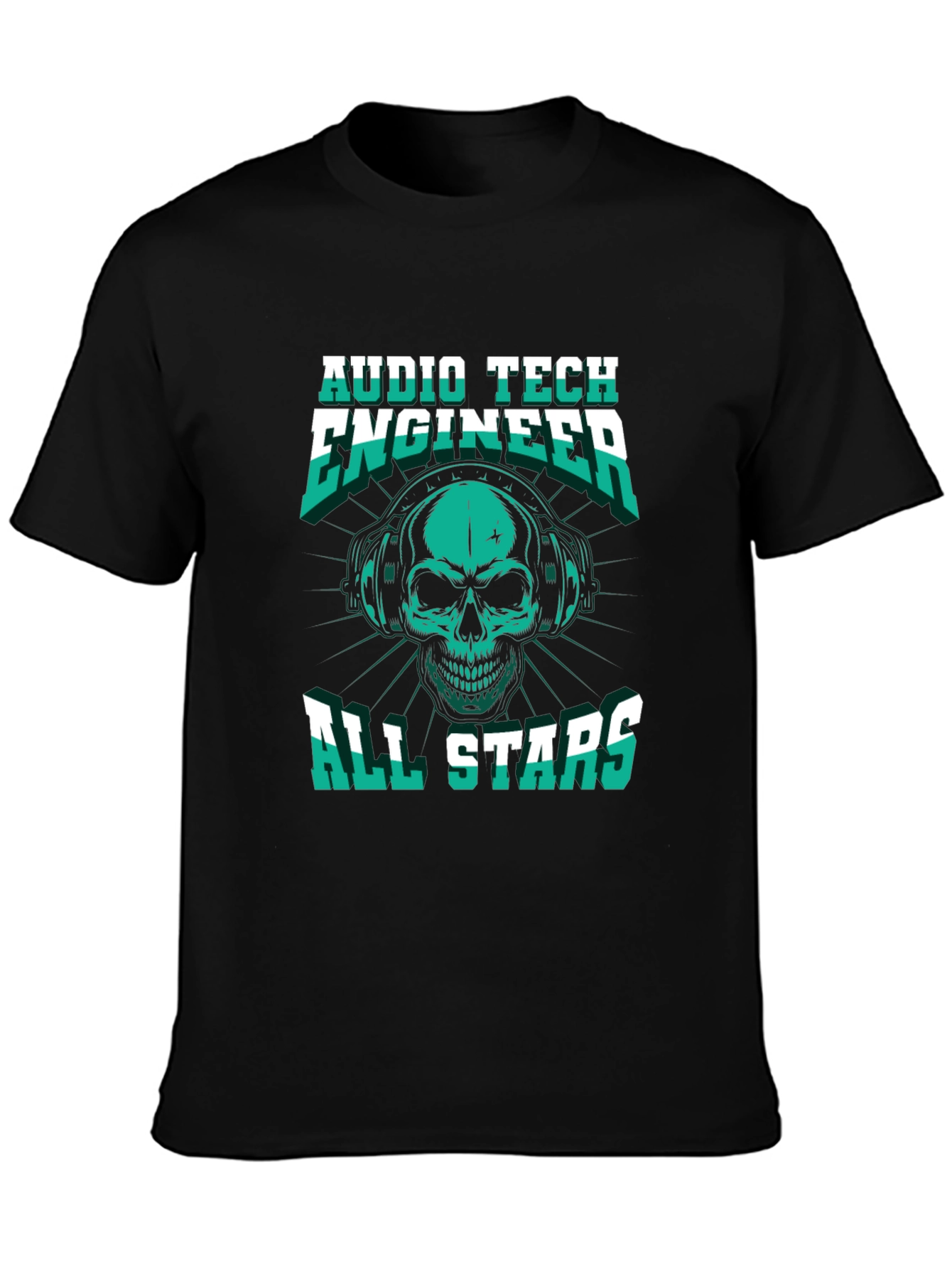 Audio Tech Engineer Skull Graphic T-Shirt