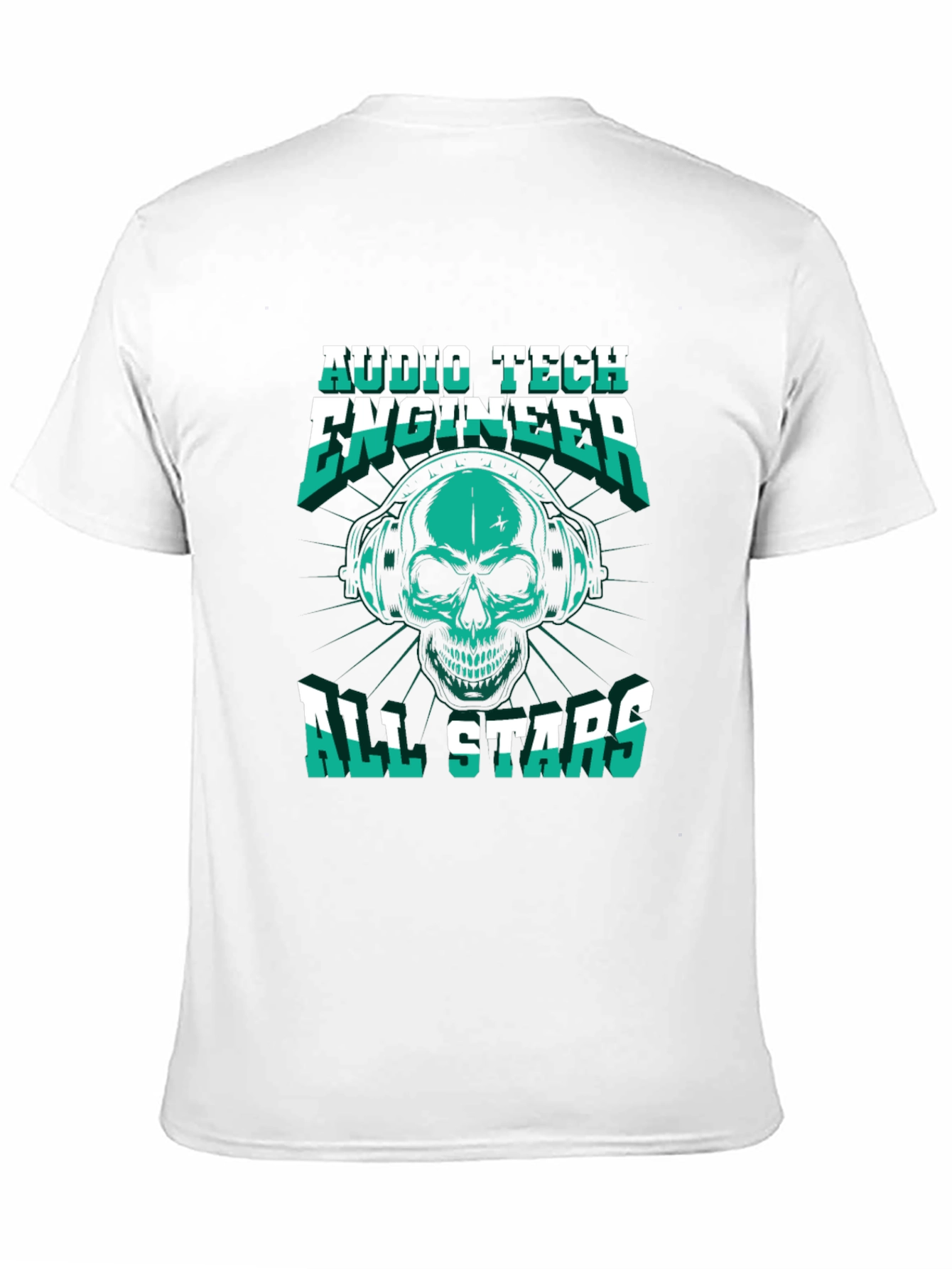 Audio Tech Engineer Skull Graphic T-Shirt
