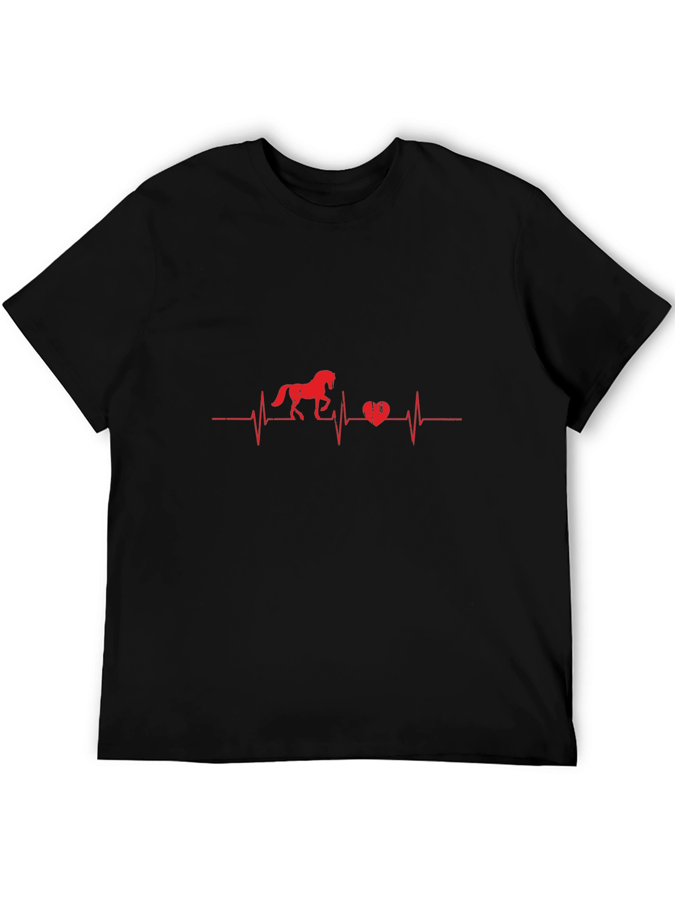 Horse Heartbeat Graphic Tee - Equestrian Lovers T-Shirt
