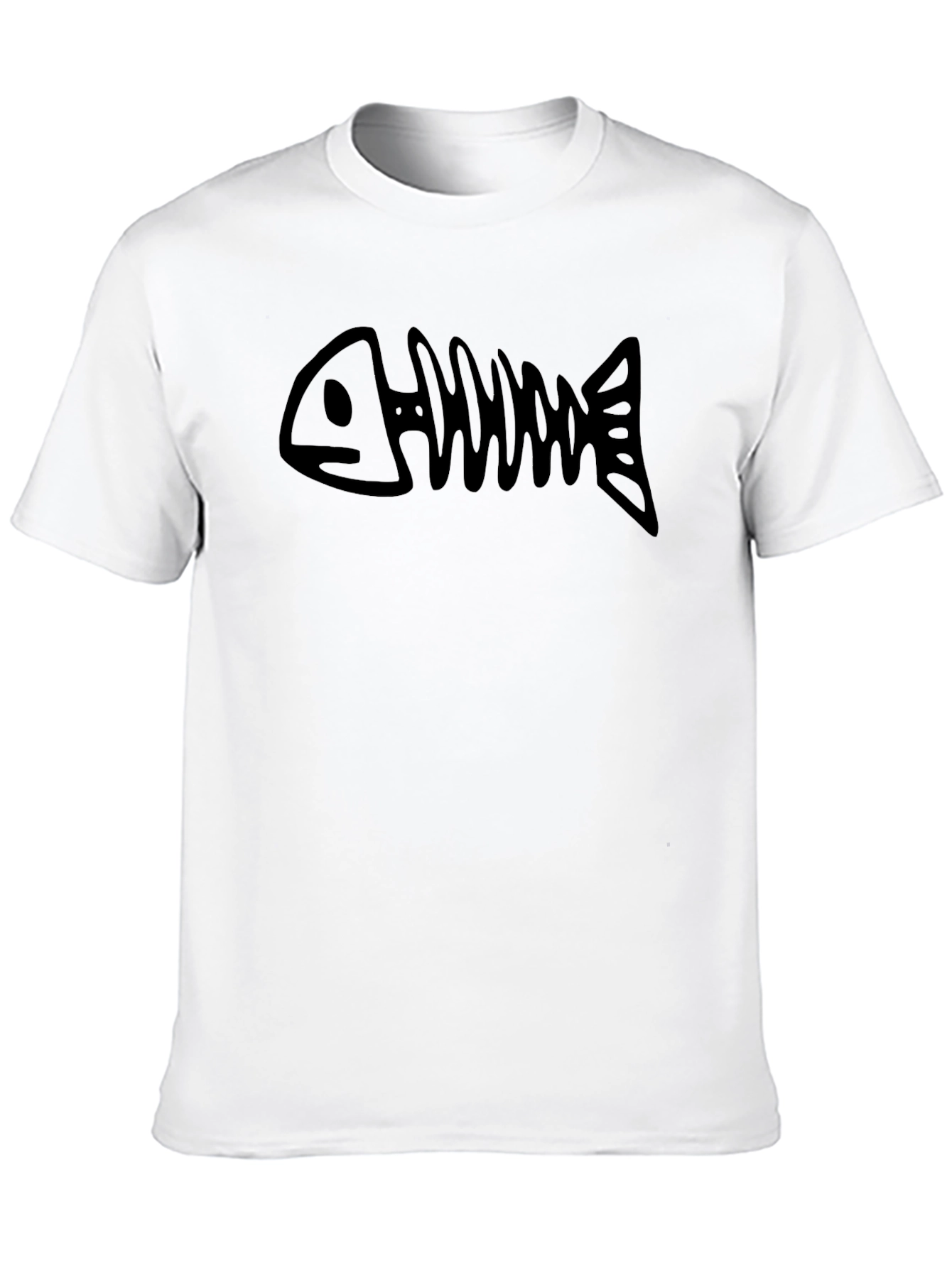 Black Fishbone Graphic Tee - Unisex Casual Style