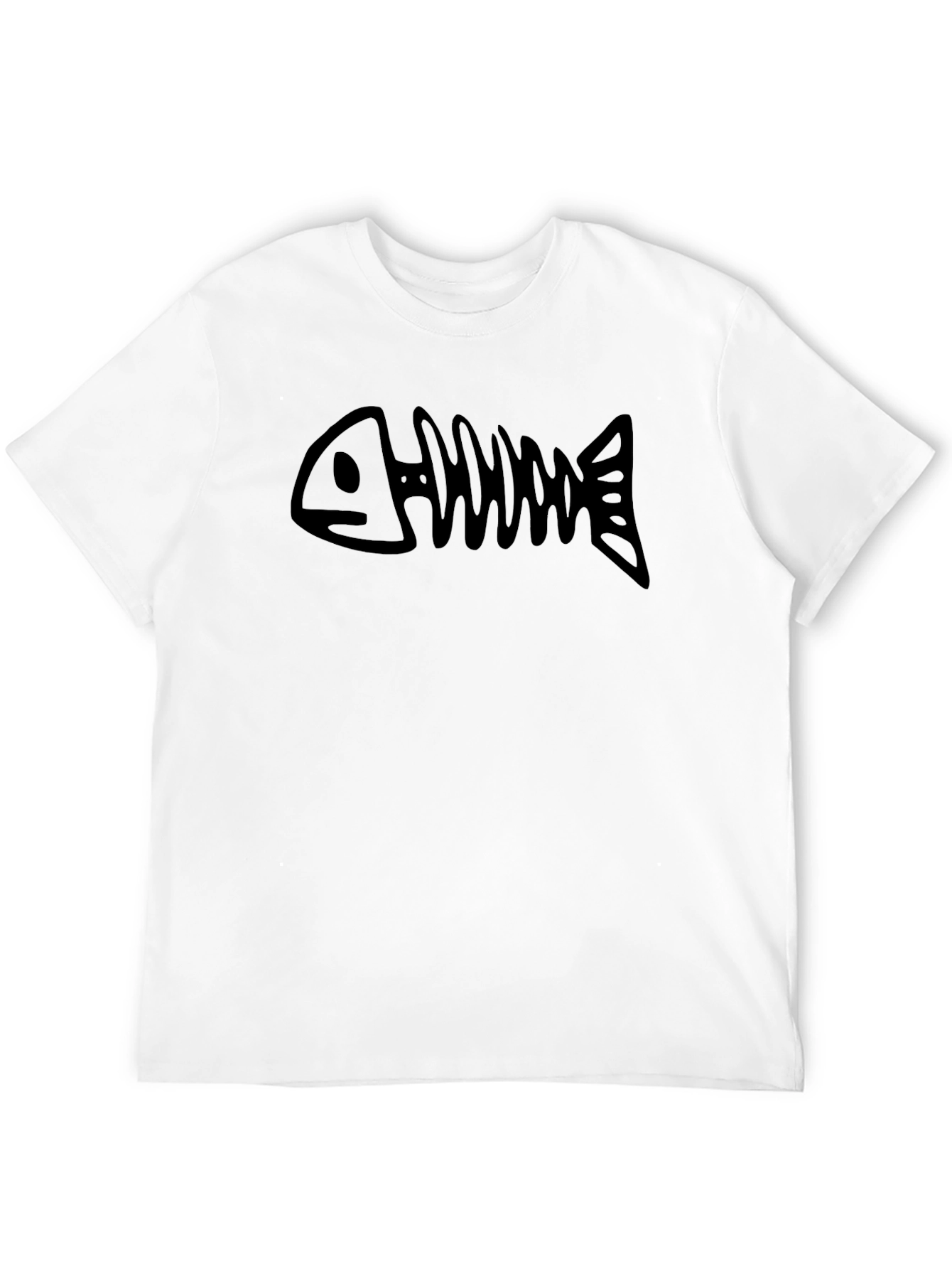 Black Fishbone Graphic Tee - Unisex Casual Style