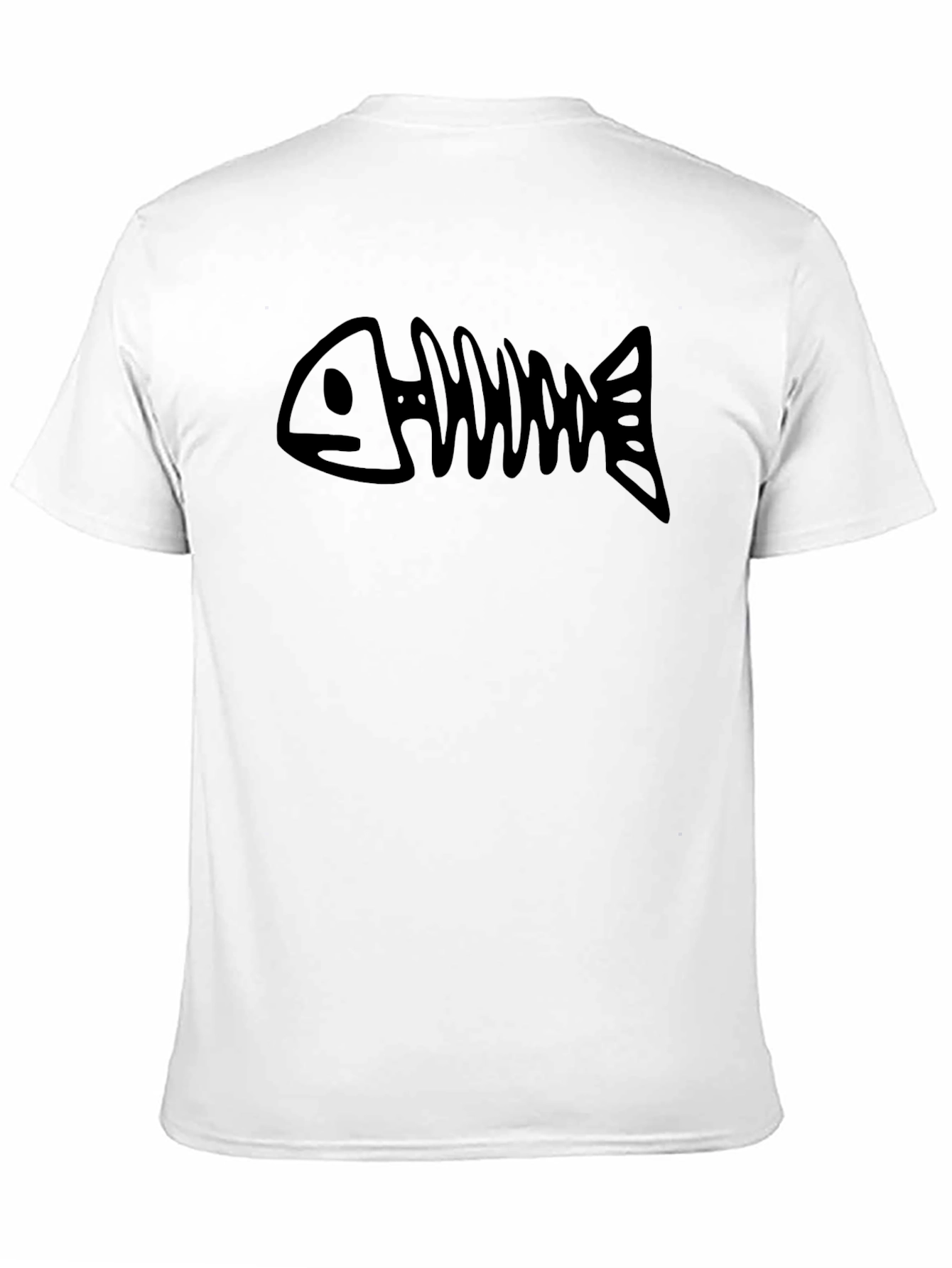 Black Fishbone Graphic Tee - Unisex Casual Style