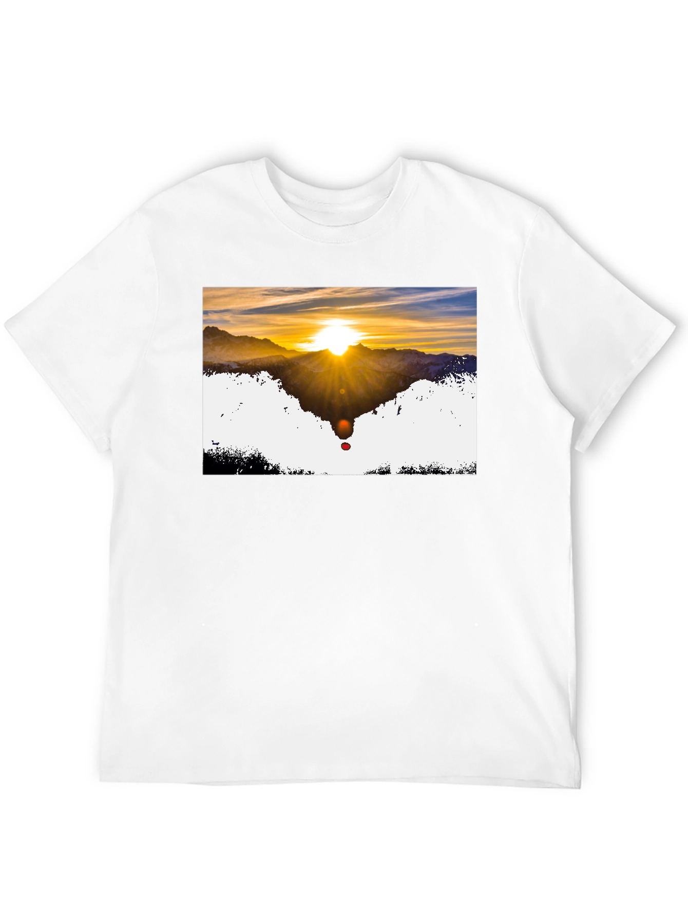 Sunset Mountain Graphic Tee - Stylish Black T-Shirt