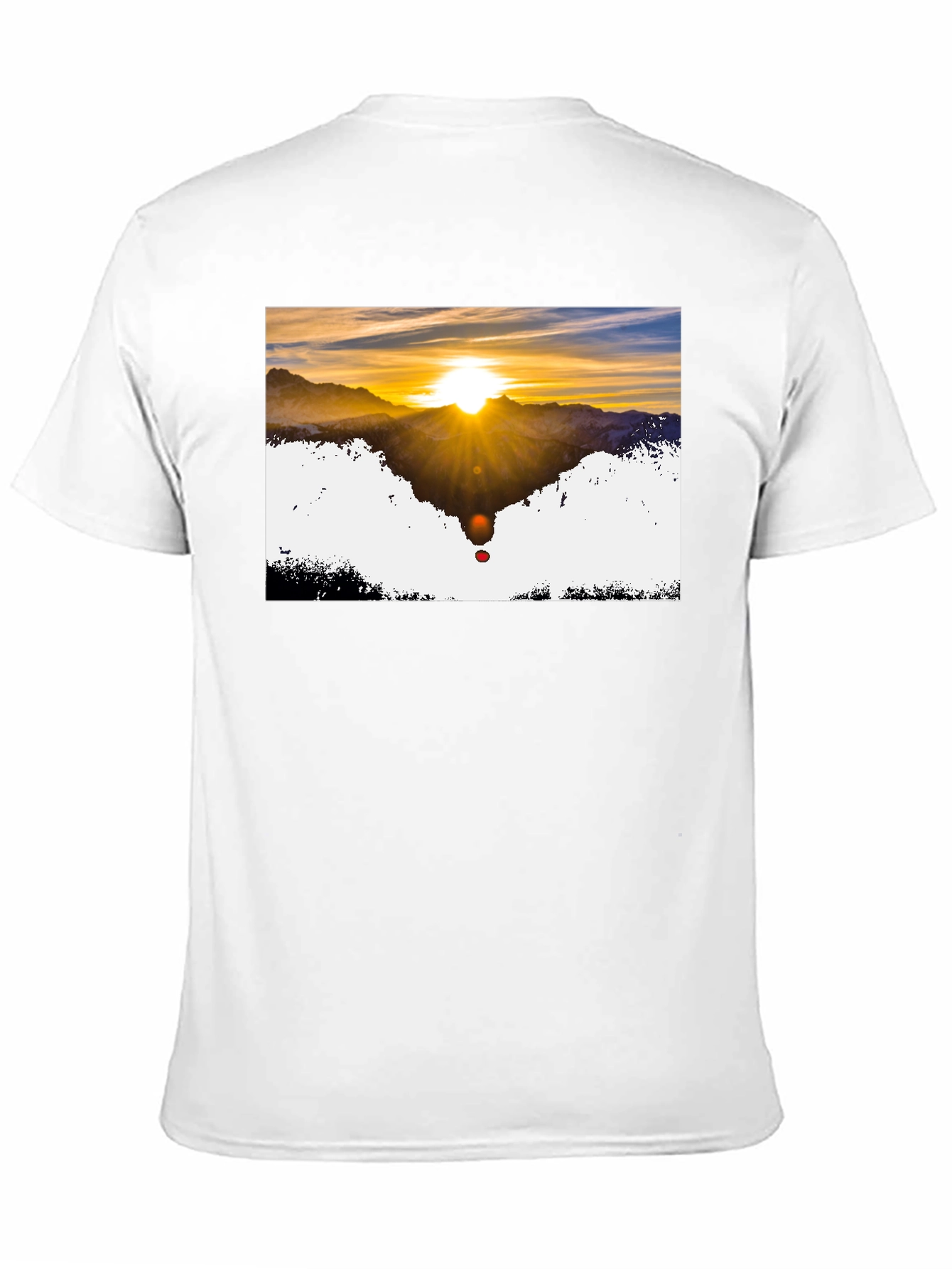 Sunset Mountain Graphic Tee - Stylish Black T-Shirt