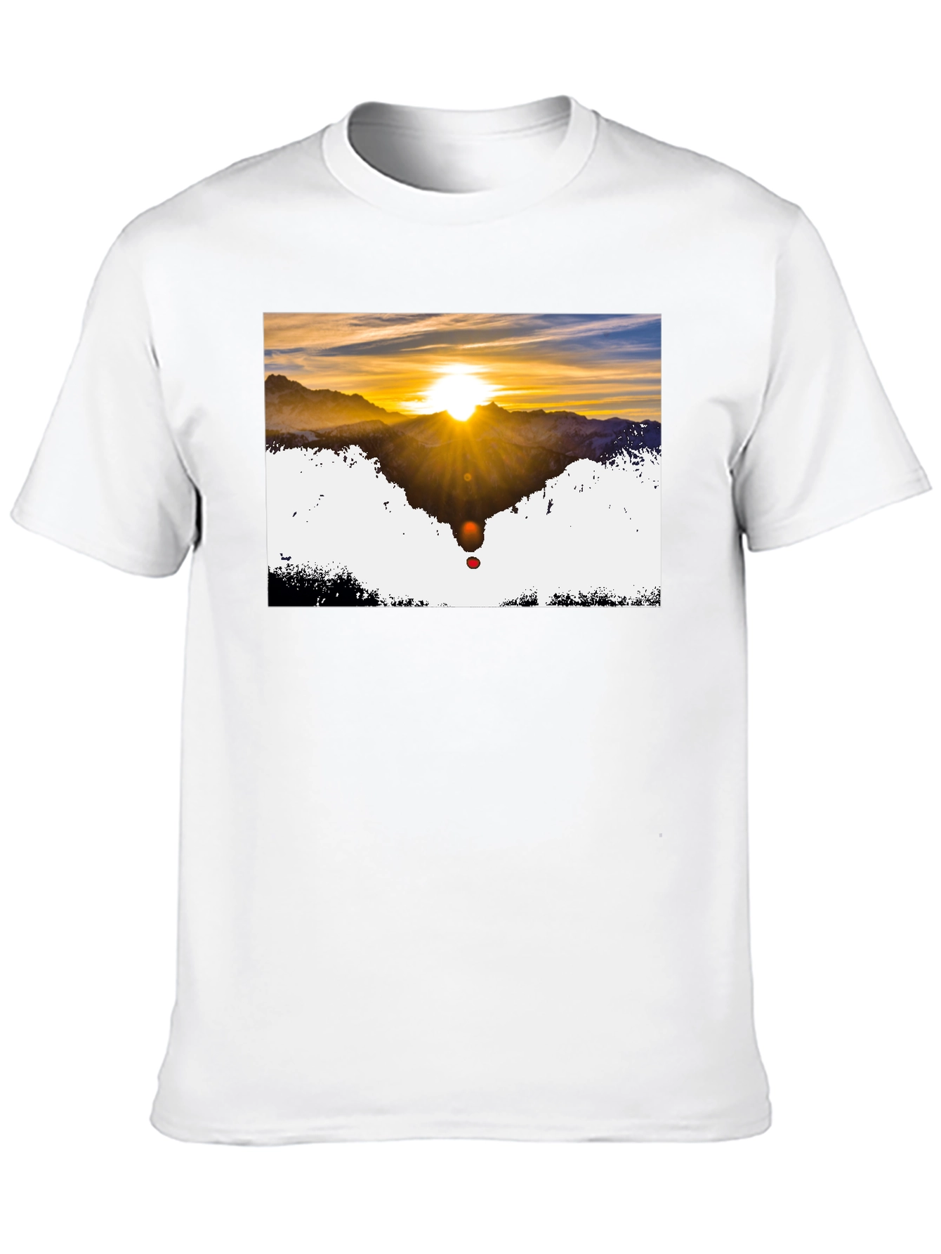 Sunset Mountain Graphic Tee - Stylish Black T-Shirt