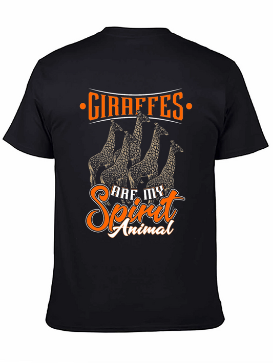 Giraffe Spirit Animal Black Graphic Tee