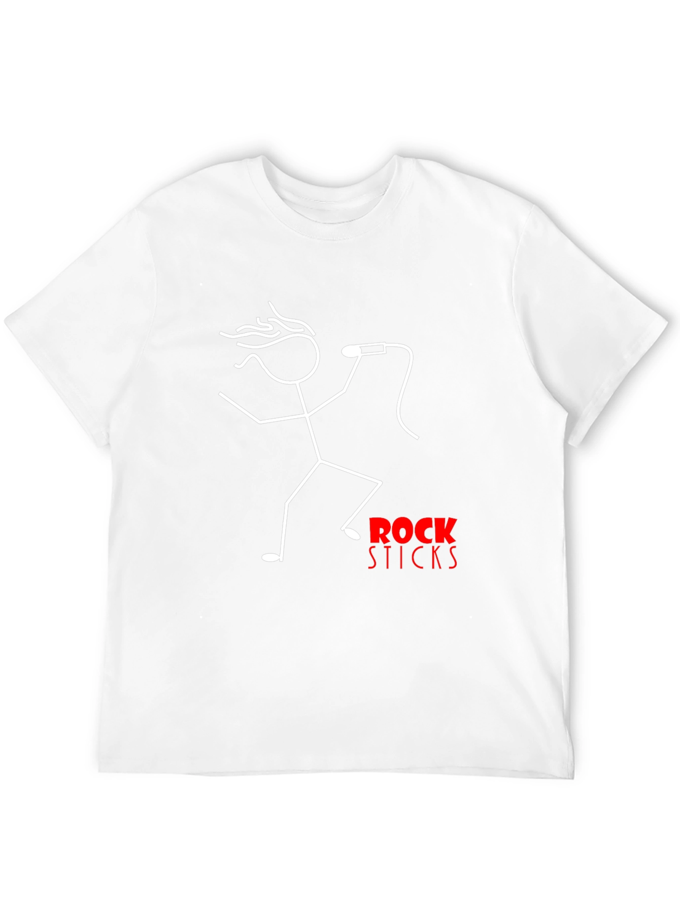 Rock Sticks Graphic Tee - Black Cotton T-Shirt