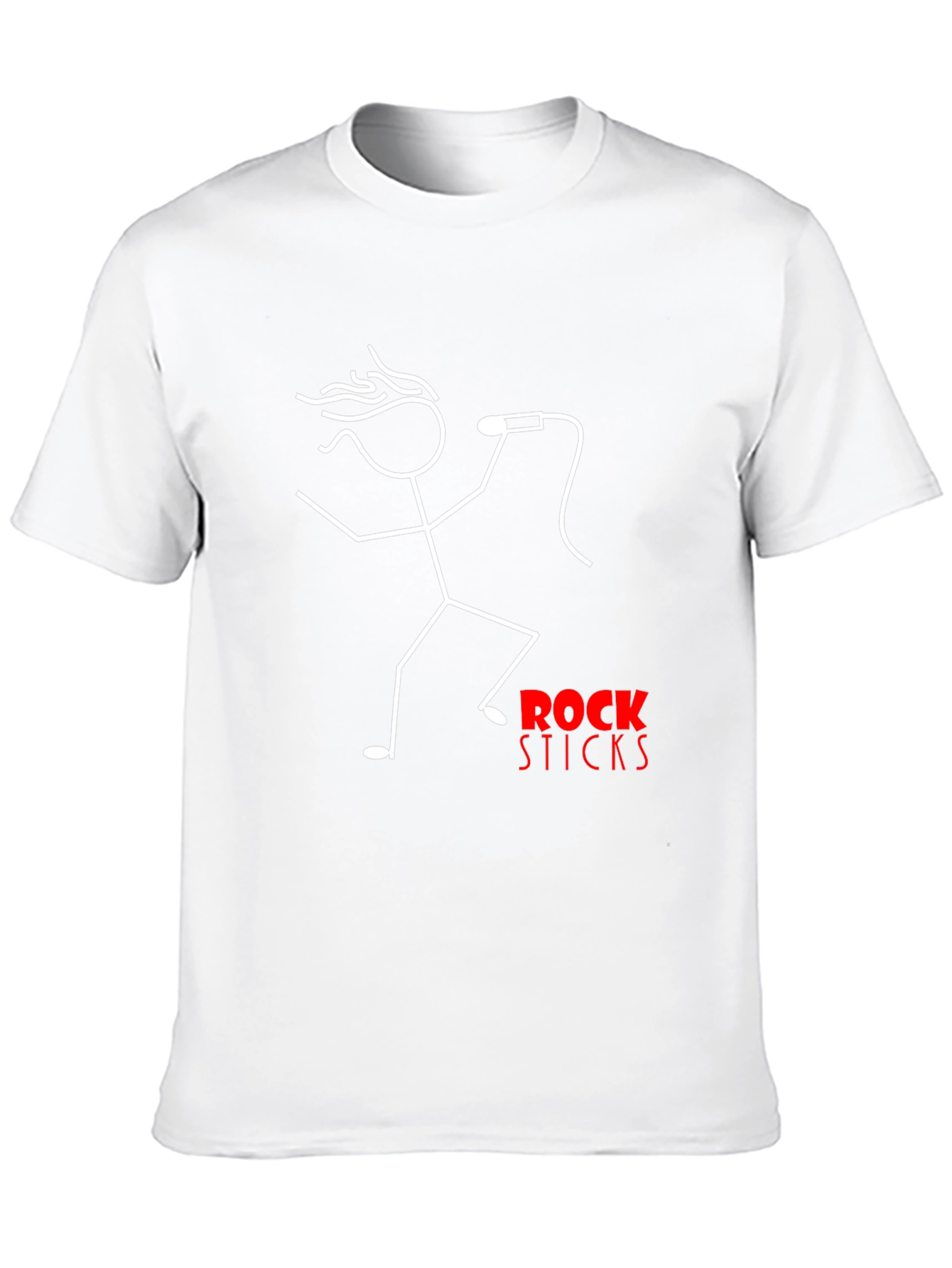Rock Sticks Graphic Tee - Black Cotton T-Shirt