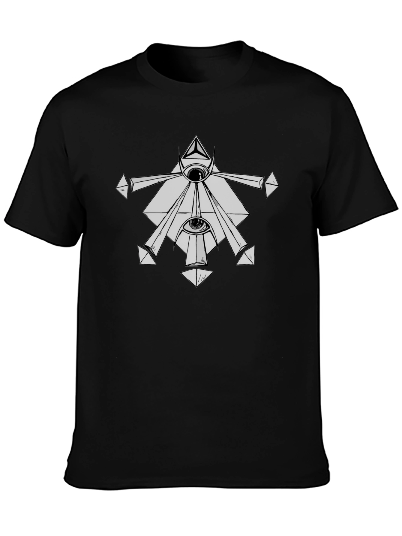 Occult Symbol Graphic Print Black T-Shirt