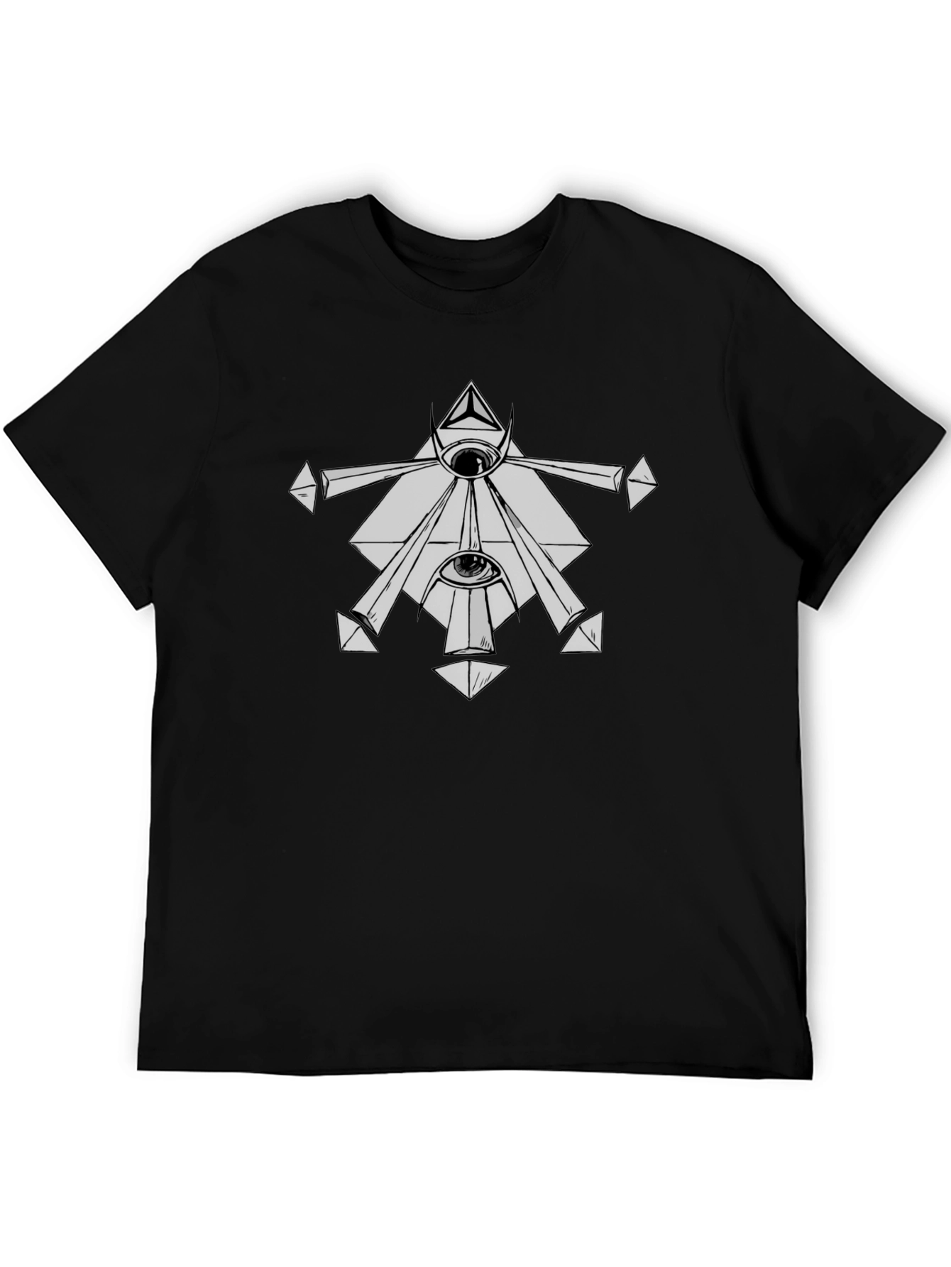 Occult Symbol Graphic Print Black T-Shirt