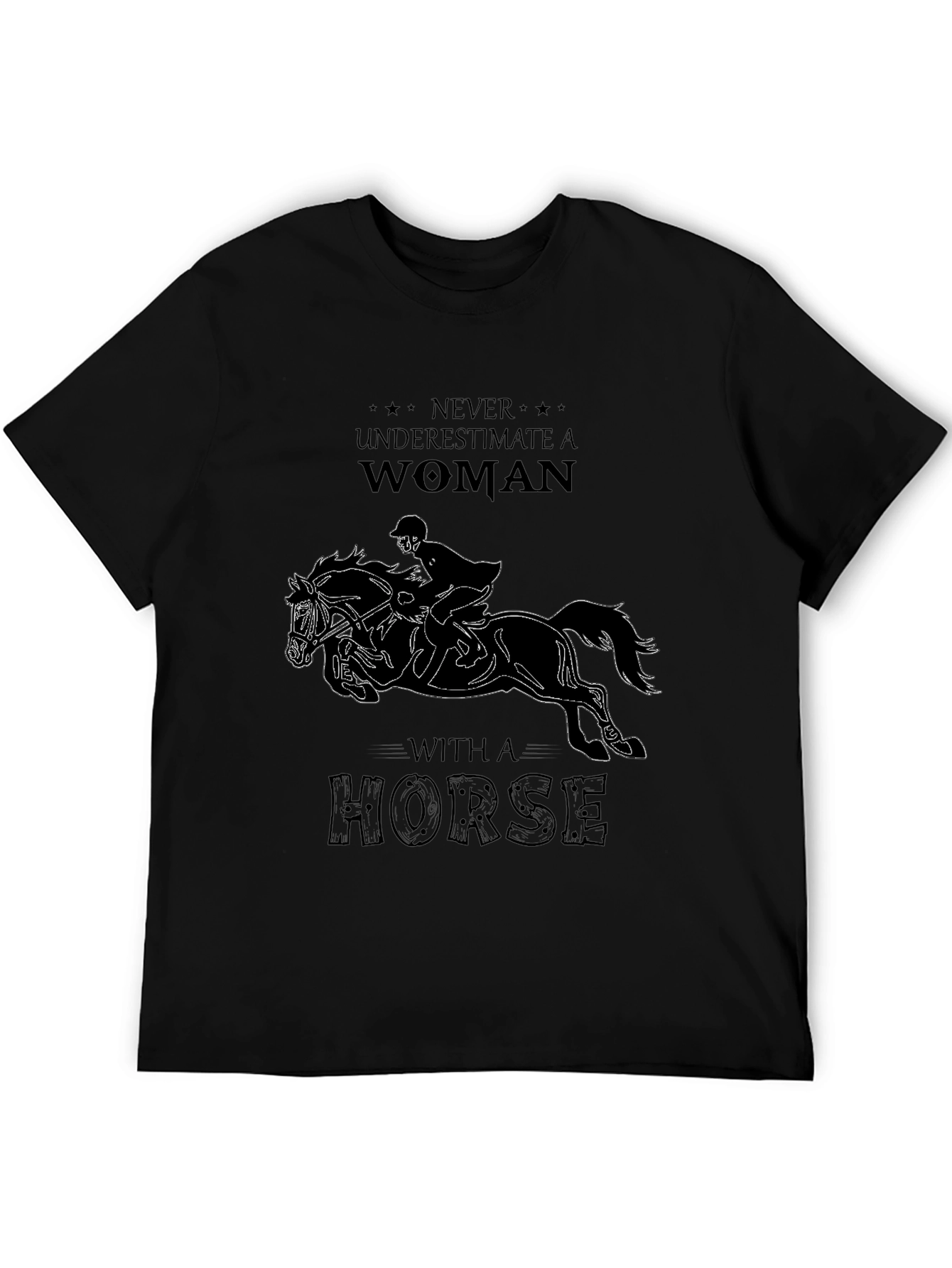 Never Underestimate Woman With Horse T-Shirt