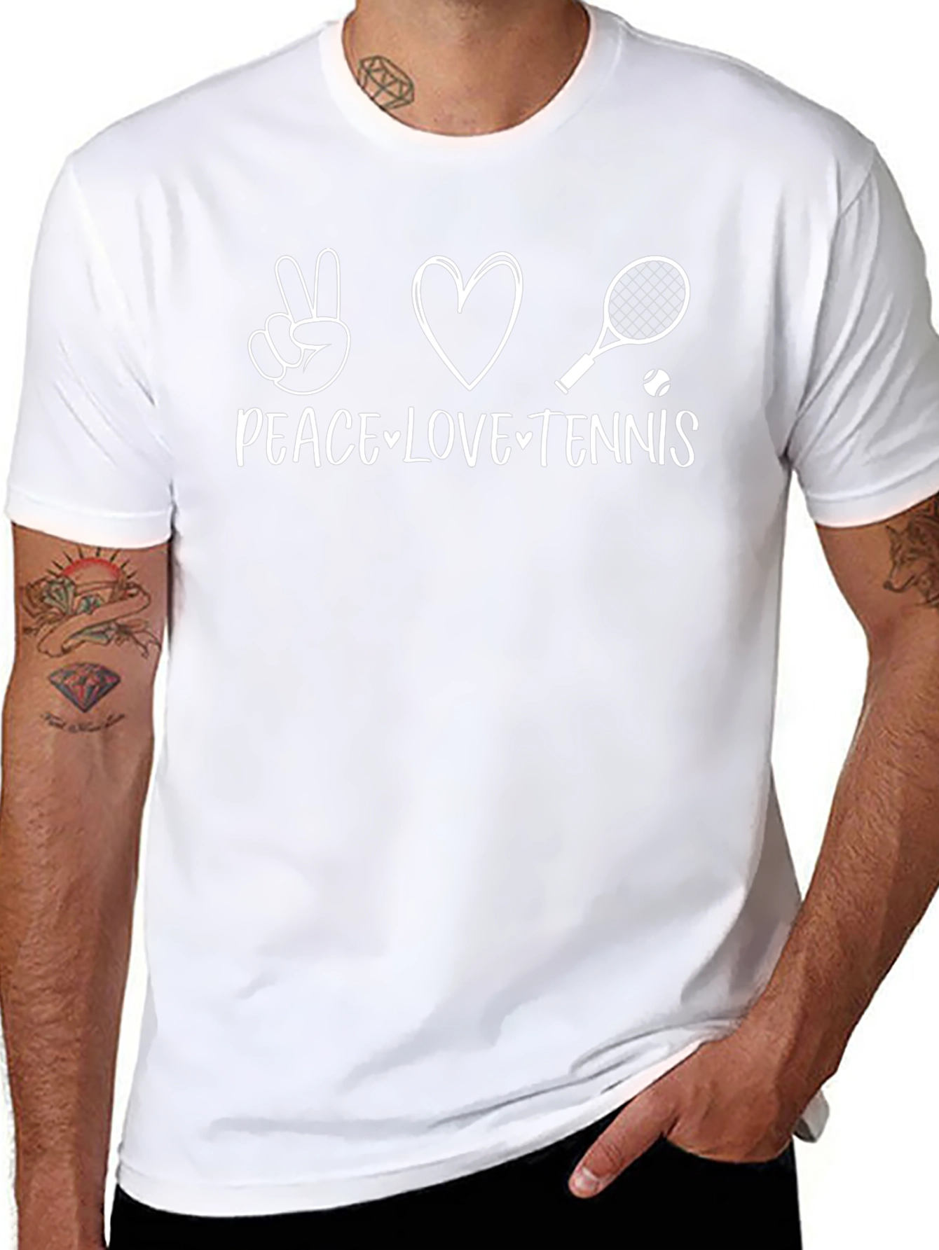 Peace Love Tennis Graphic T-Shirt