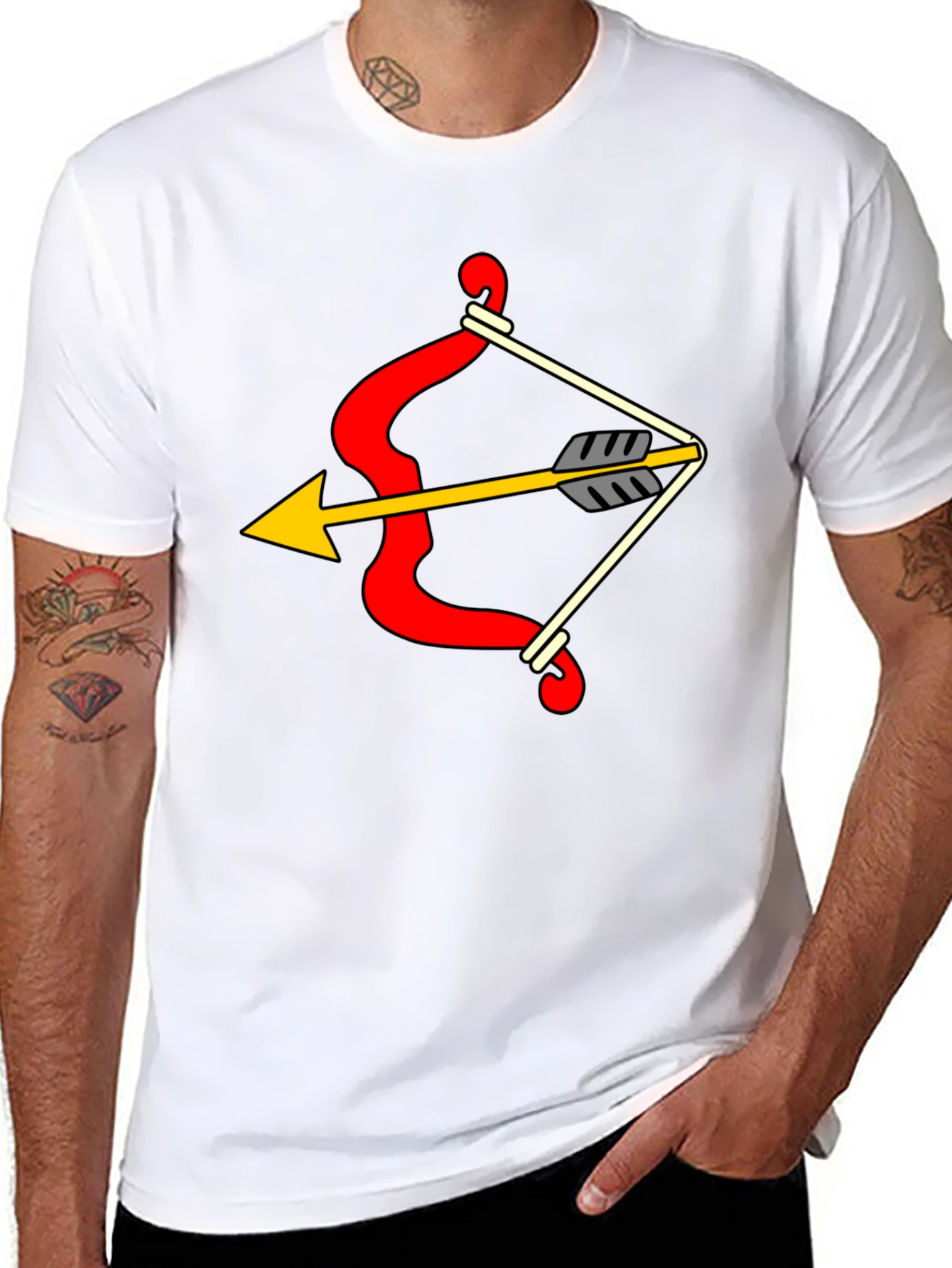 Bow and Arrow Graphic Tee - Novelty Design T-Shirt