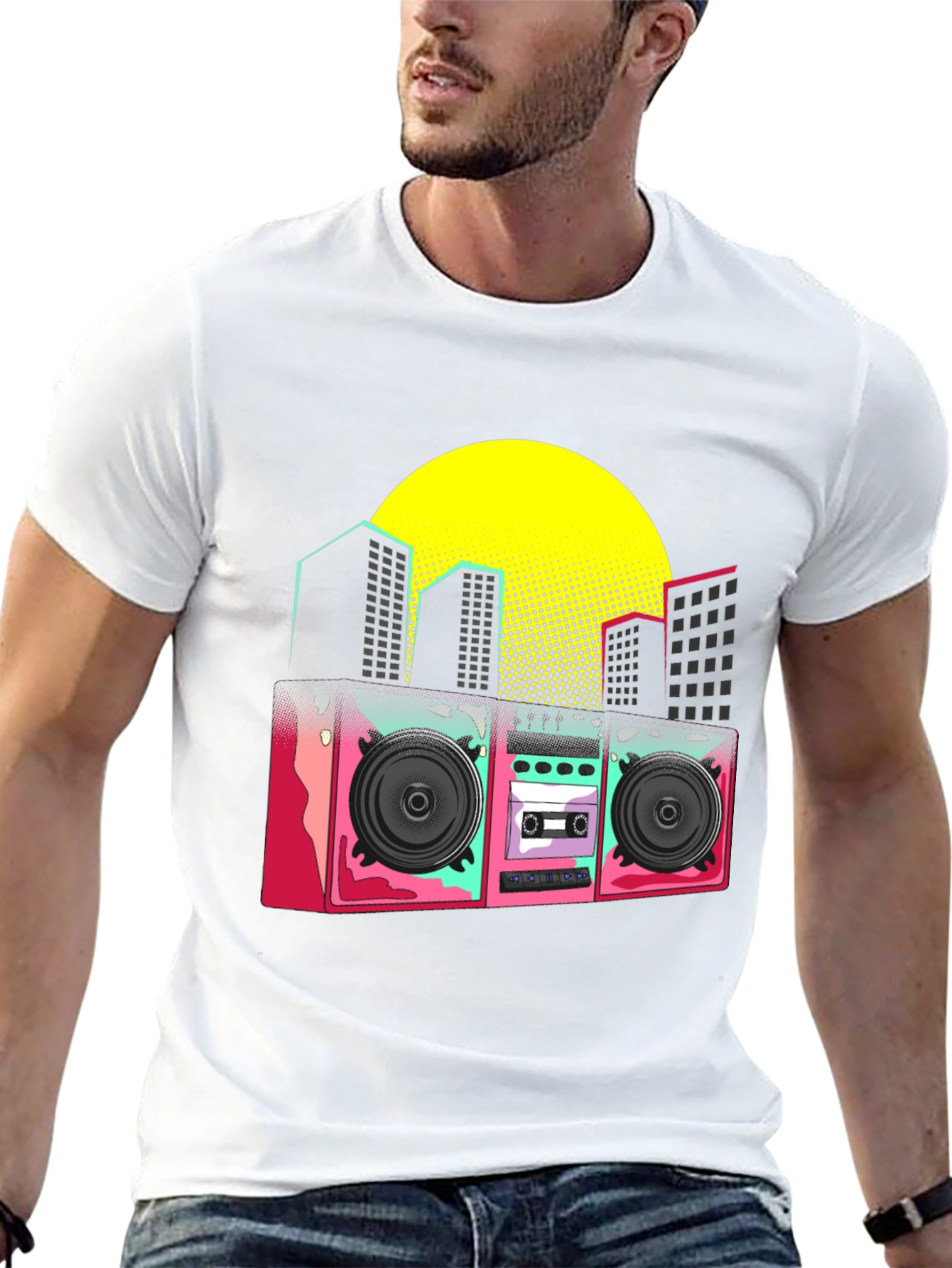 Retro Boombox Graphic T-Shirt