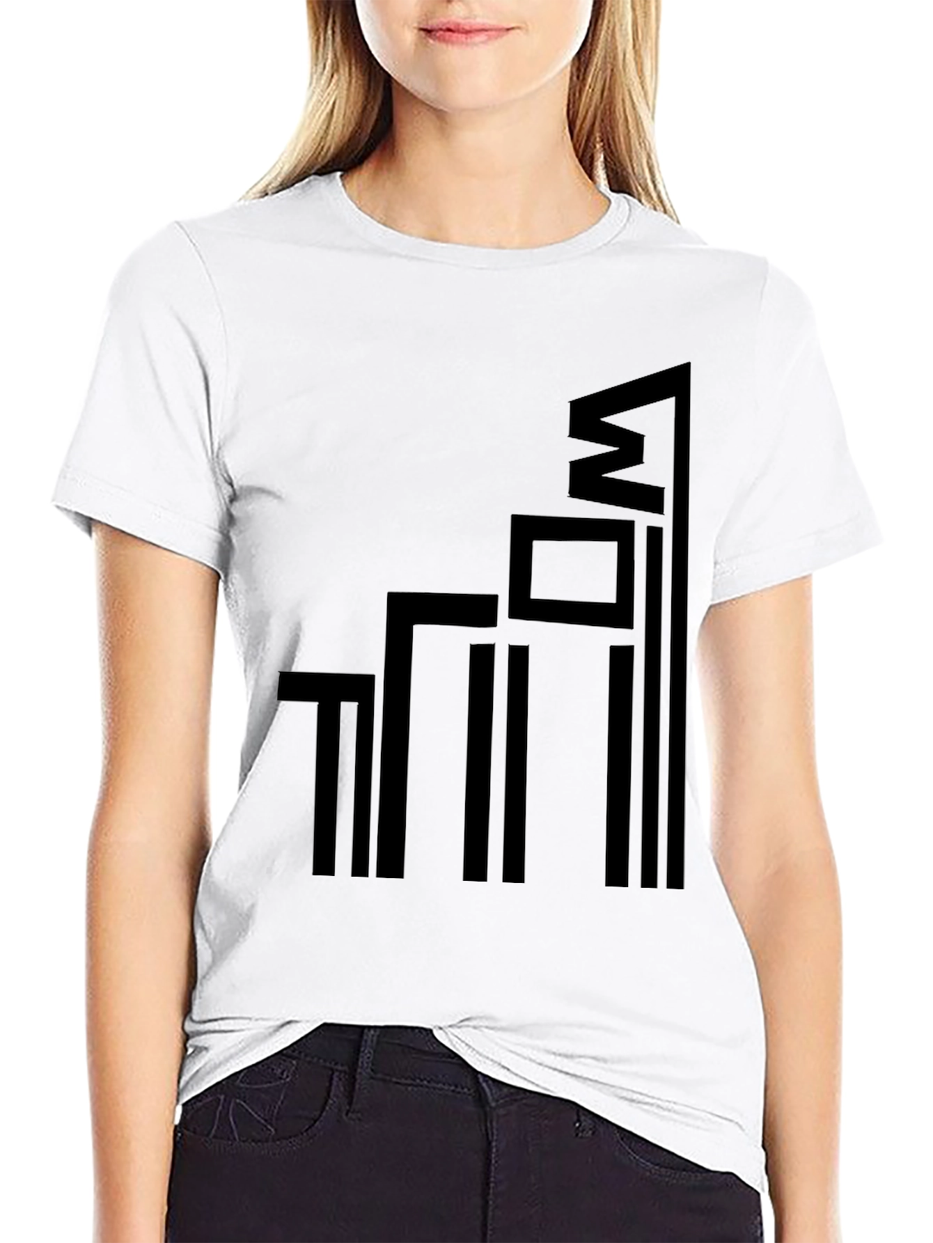 Modern Geometric Black Graphic Tee
