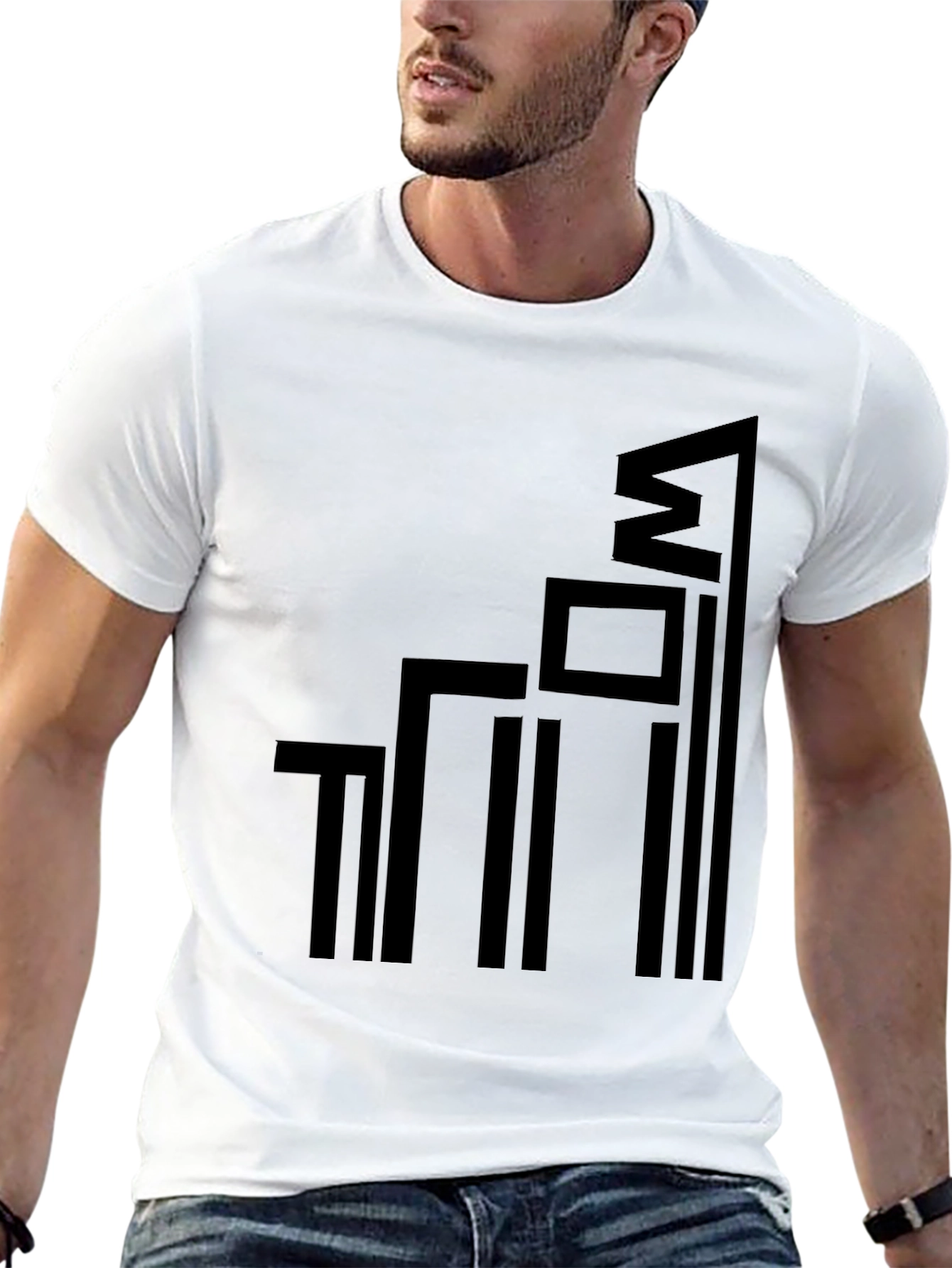 Modern Geometric Black Graphic Tee