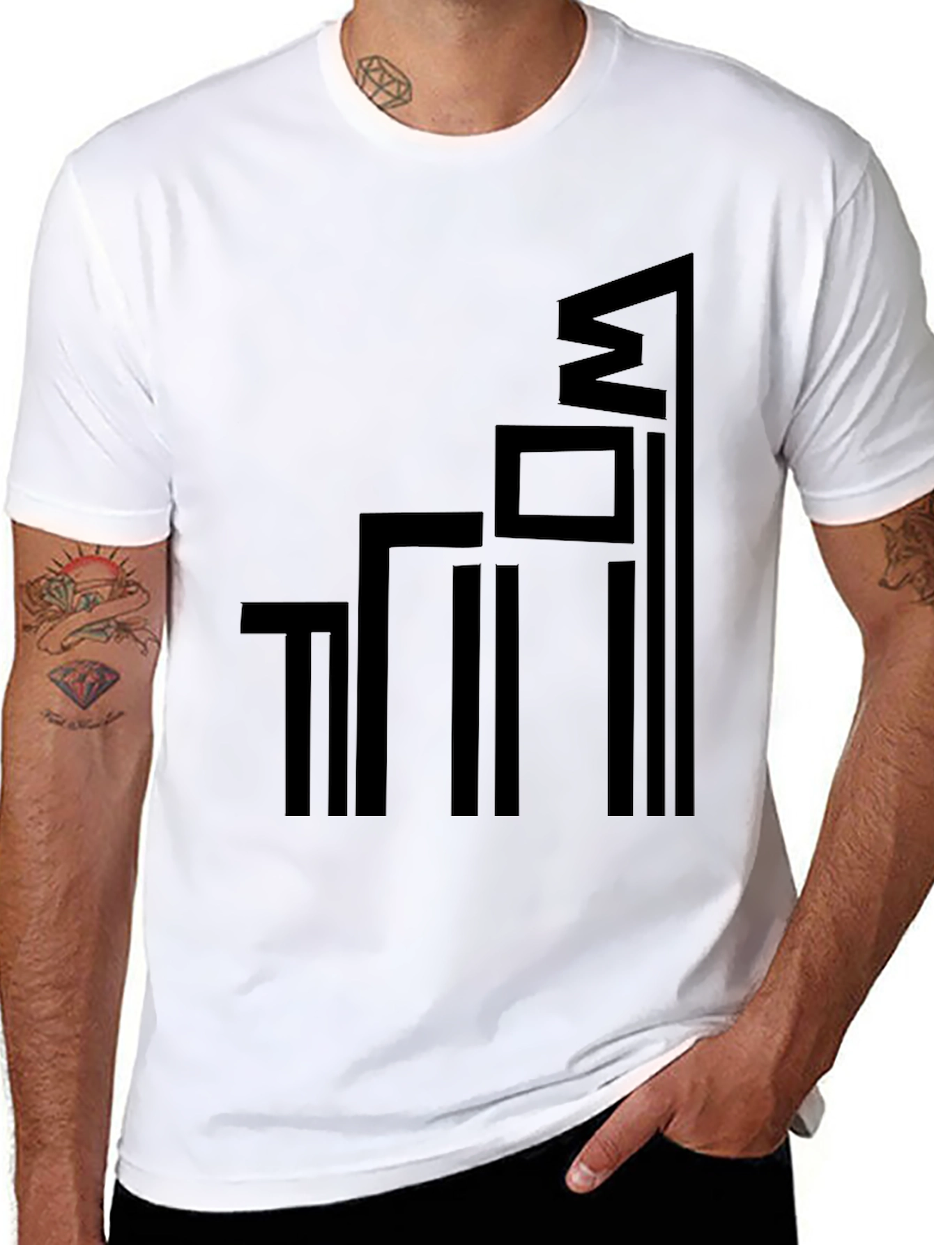 Modern Geometric Black Graphic Tee