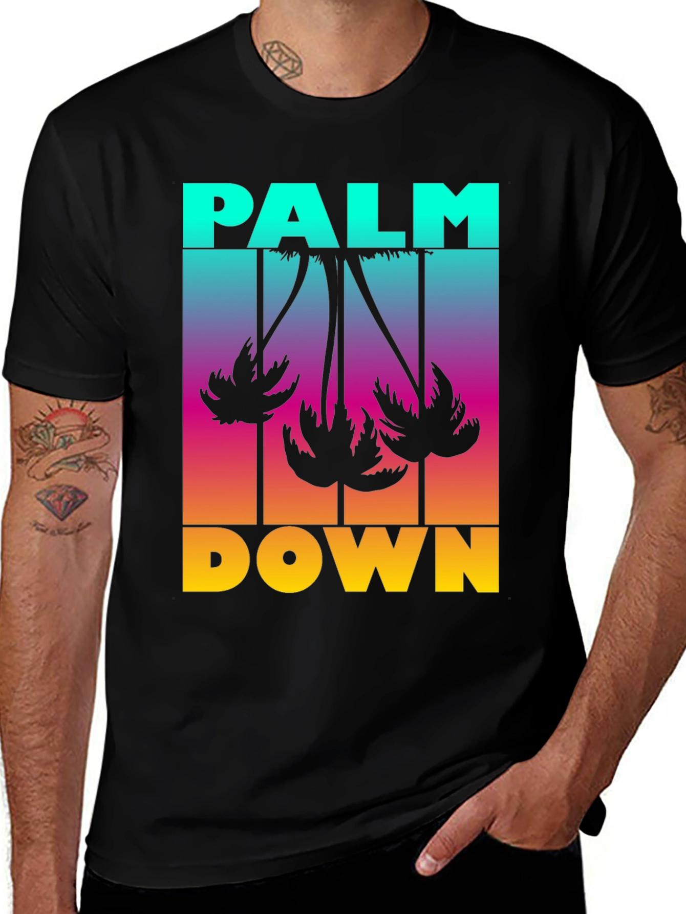 Palm Down Graphic T-Shirt - Black