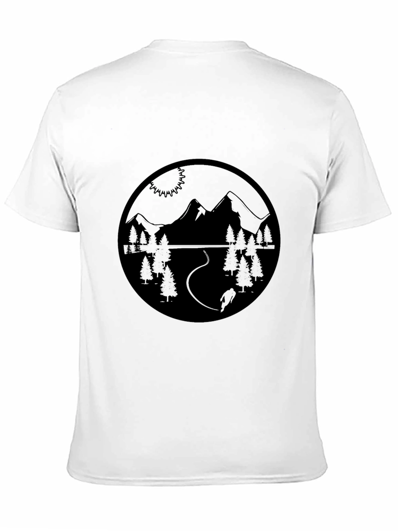 Nature Scene Graphic Tee - Black Mountain Adventure Shirt