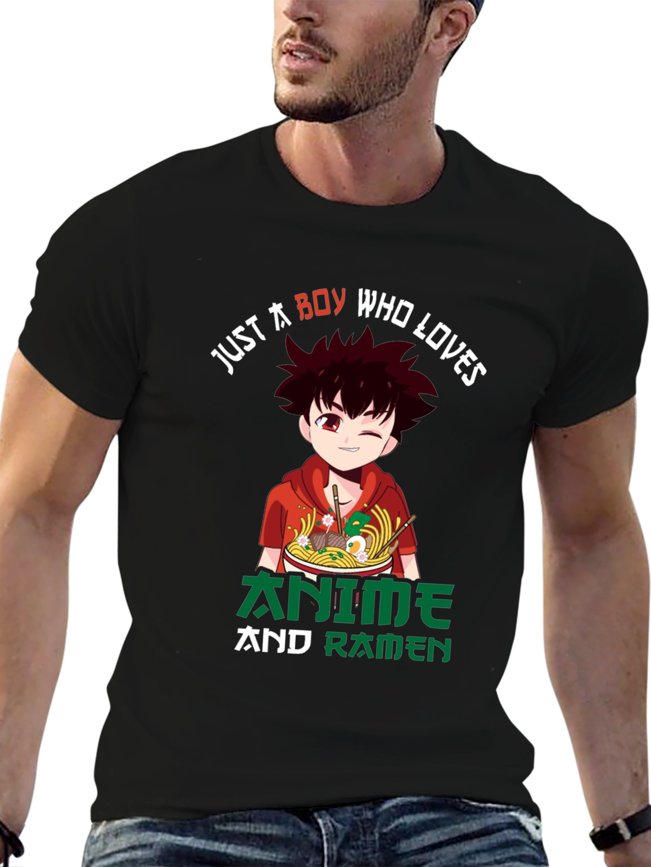 Anime & Ramen Boy Graphic Tee