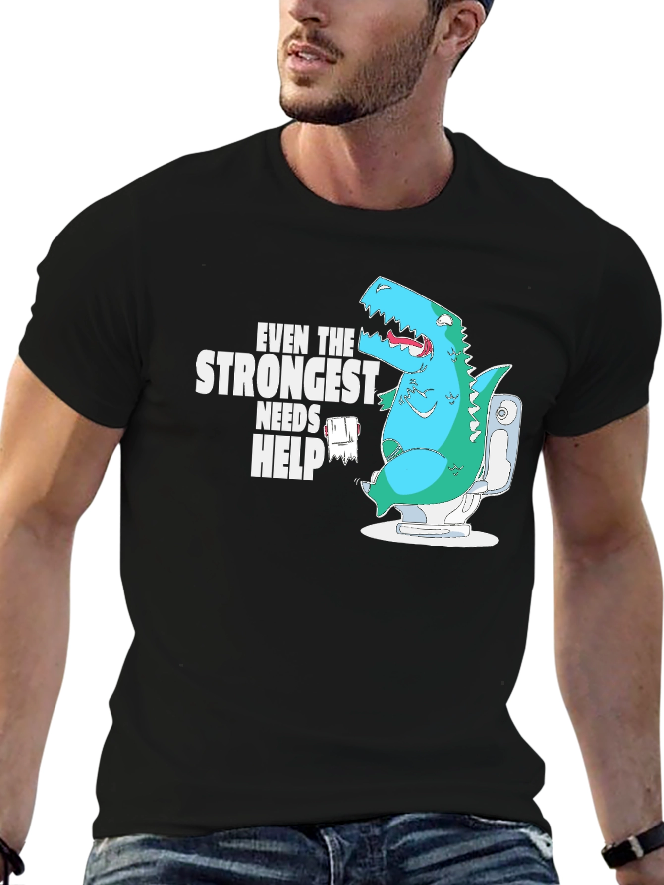 Dino Needs Help Funny T-Shirt
