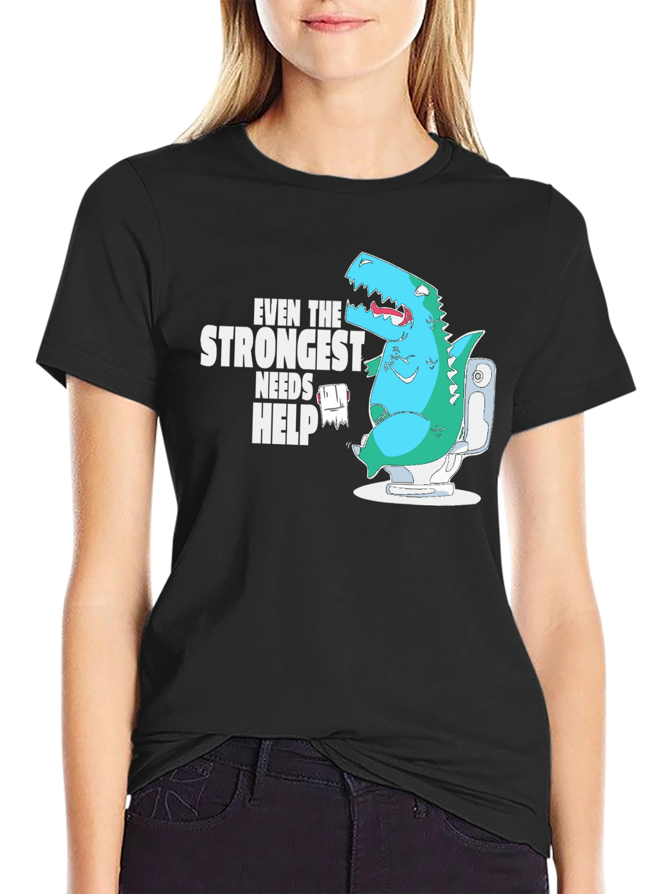 Dino Needs Help Funny T-Shirt