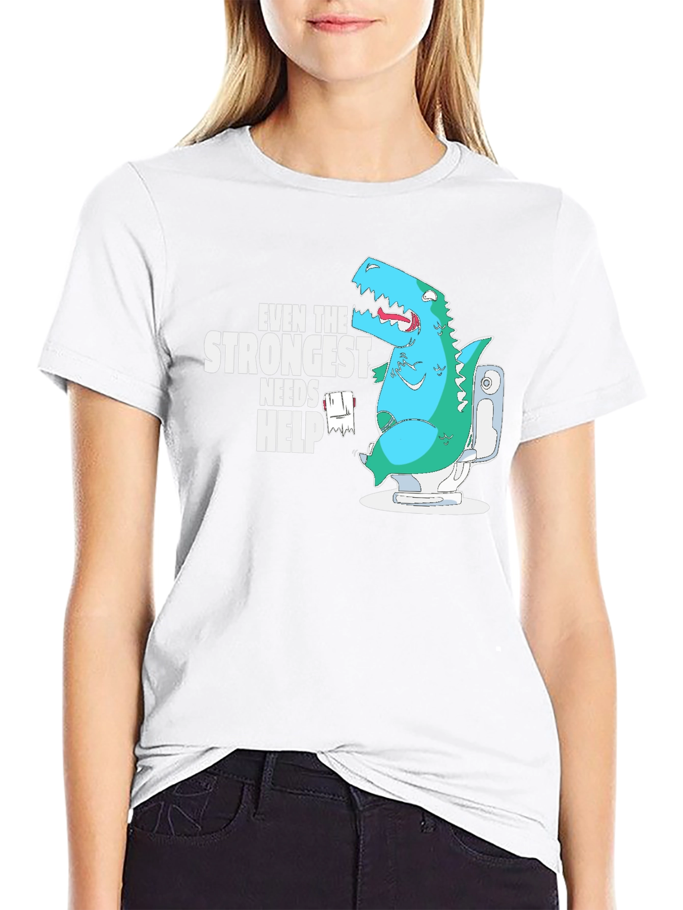 Dino Needs Help Funny T-Shirt