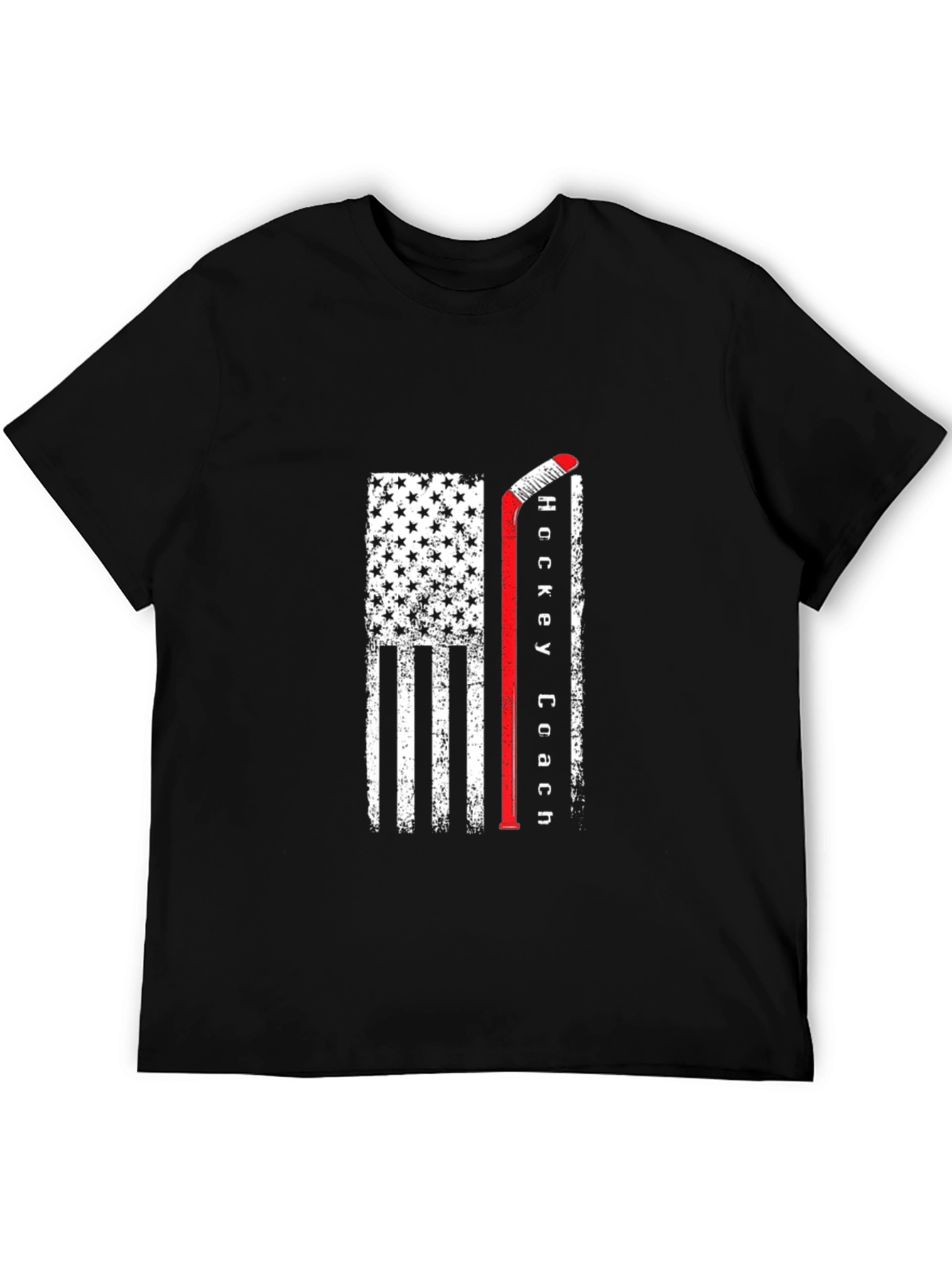 Hockey Coach Flag T-Shirt - Patriotic Hockey Tee