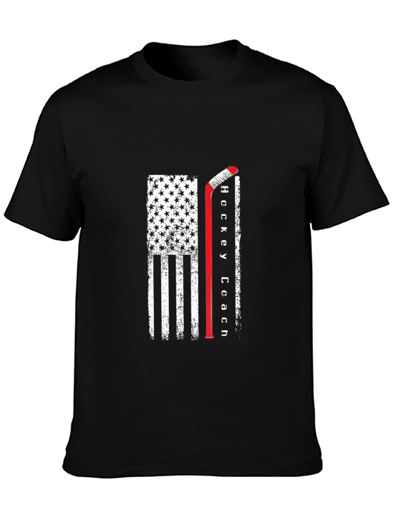Hockey Coach Flag T-Shirt - Patriotic Hockey Tee