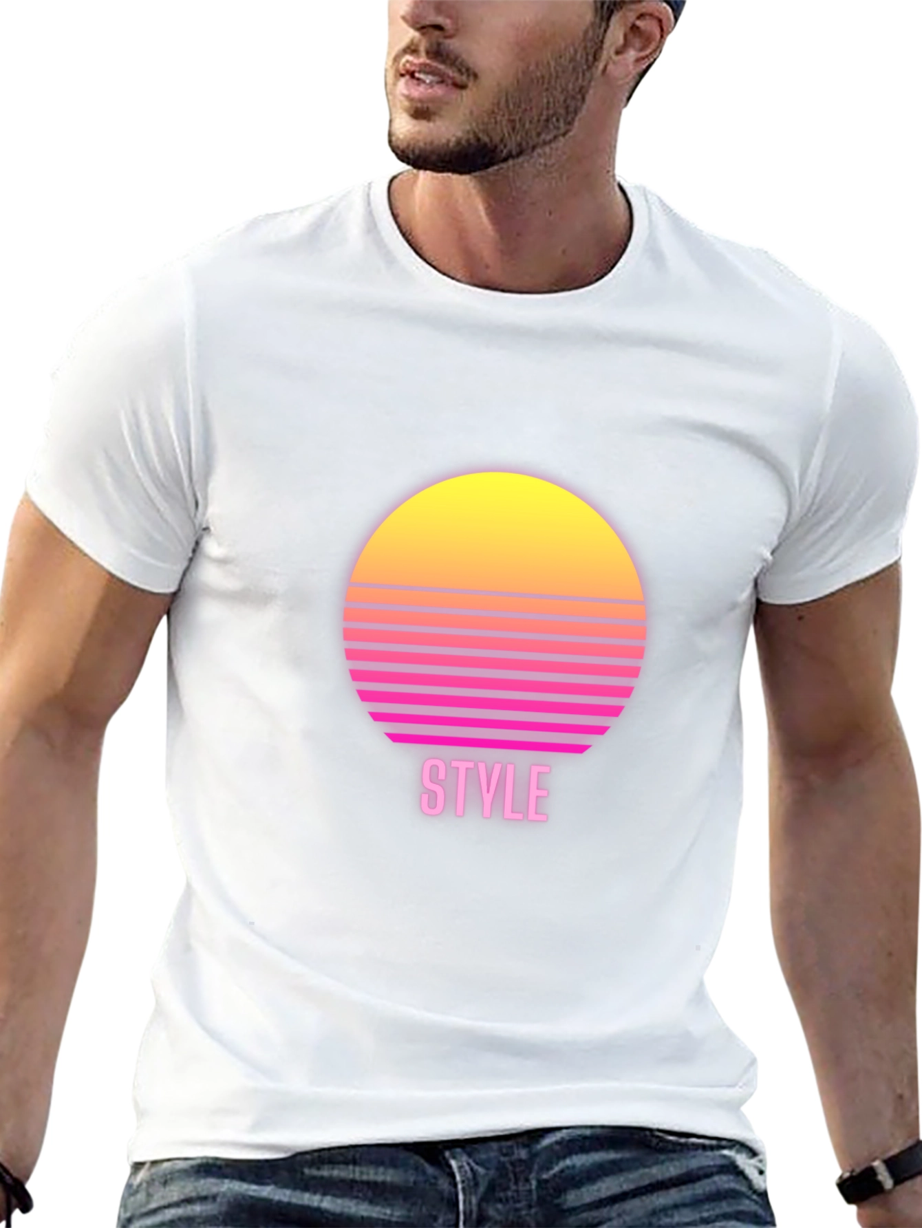 Retro Style Graphic Tee - Sunset Design