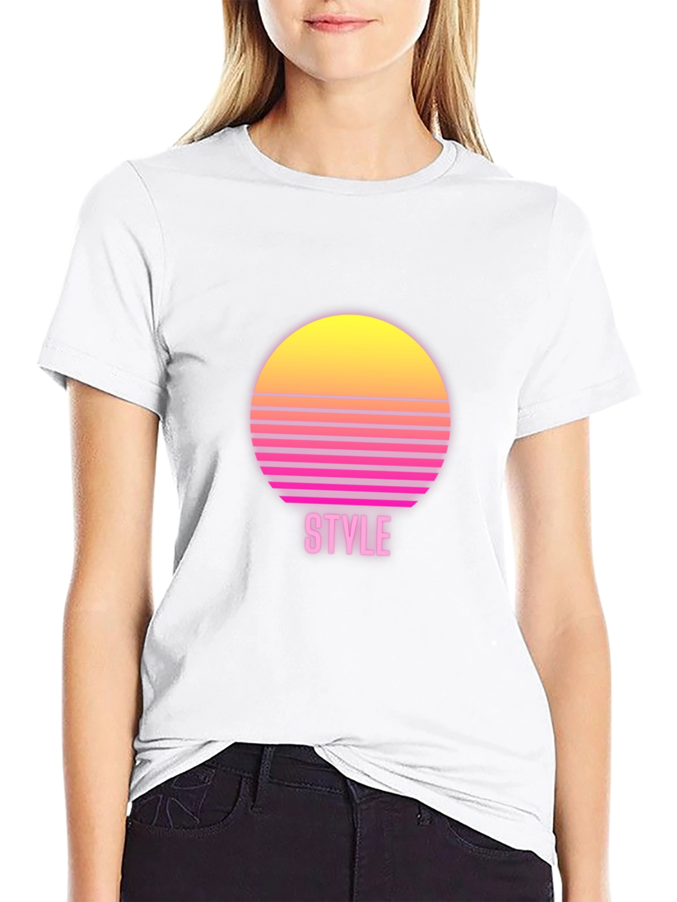 Retro Style Graphic Tee - Sunset Design