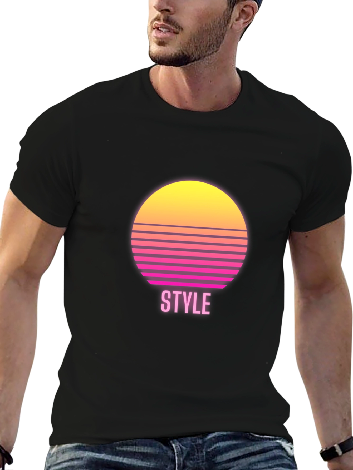 Retro Style Graphic Tee - Sunset Design