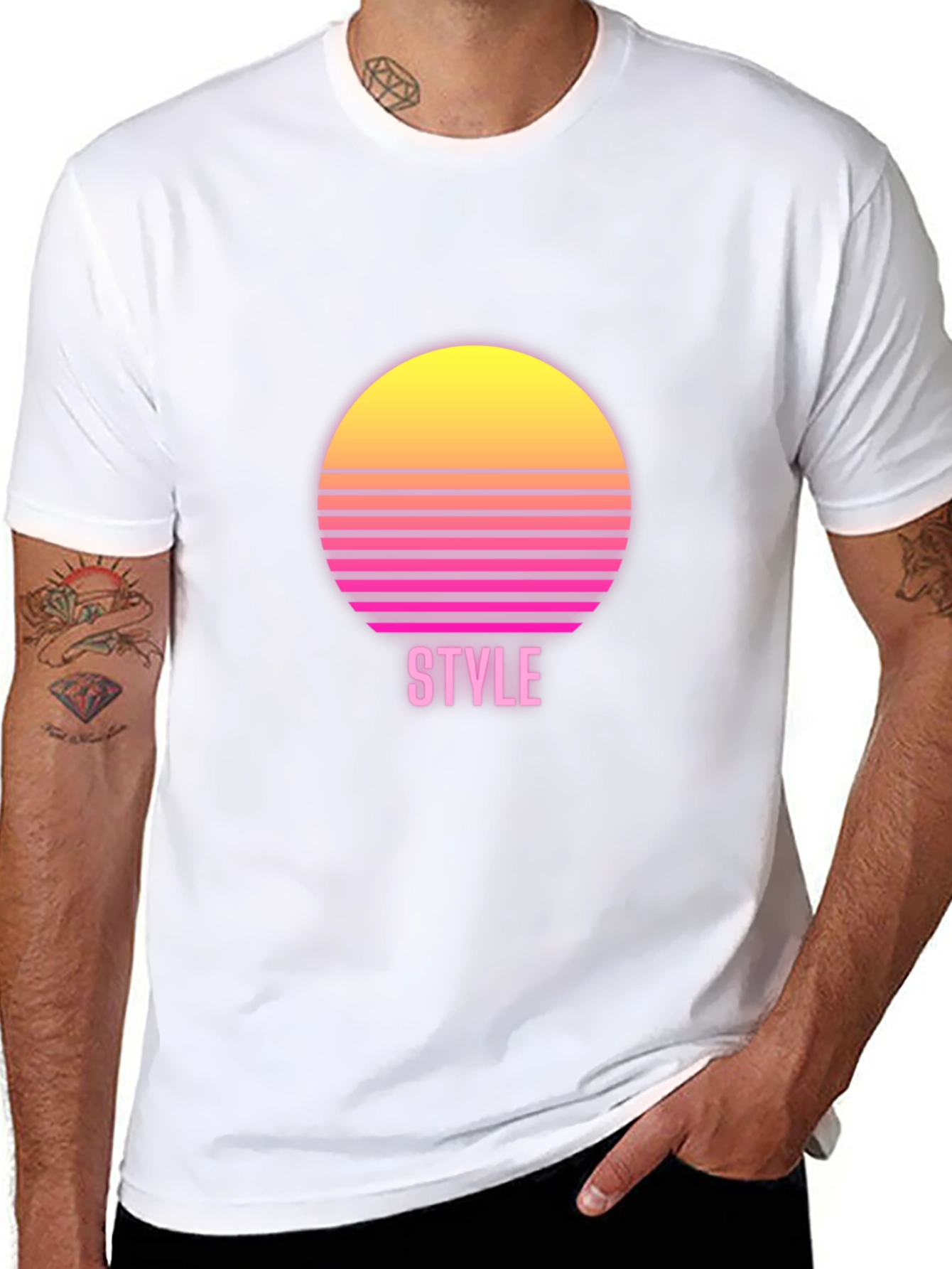 Retro Style Graphic Tee - Sunset Design