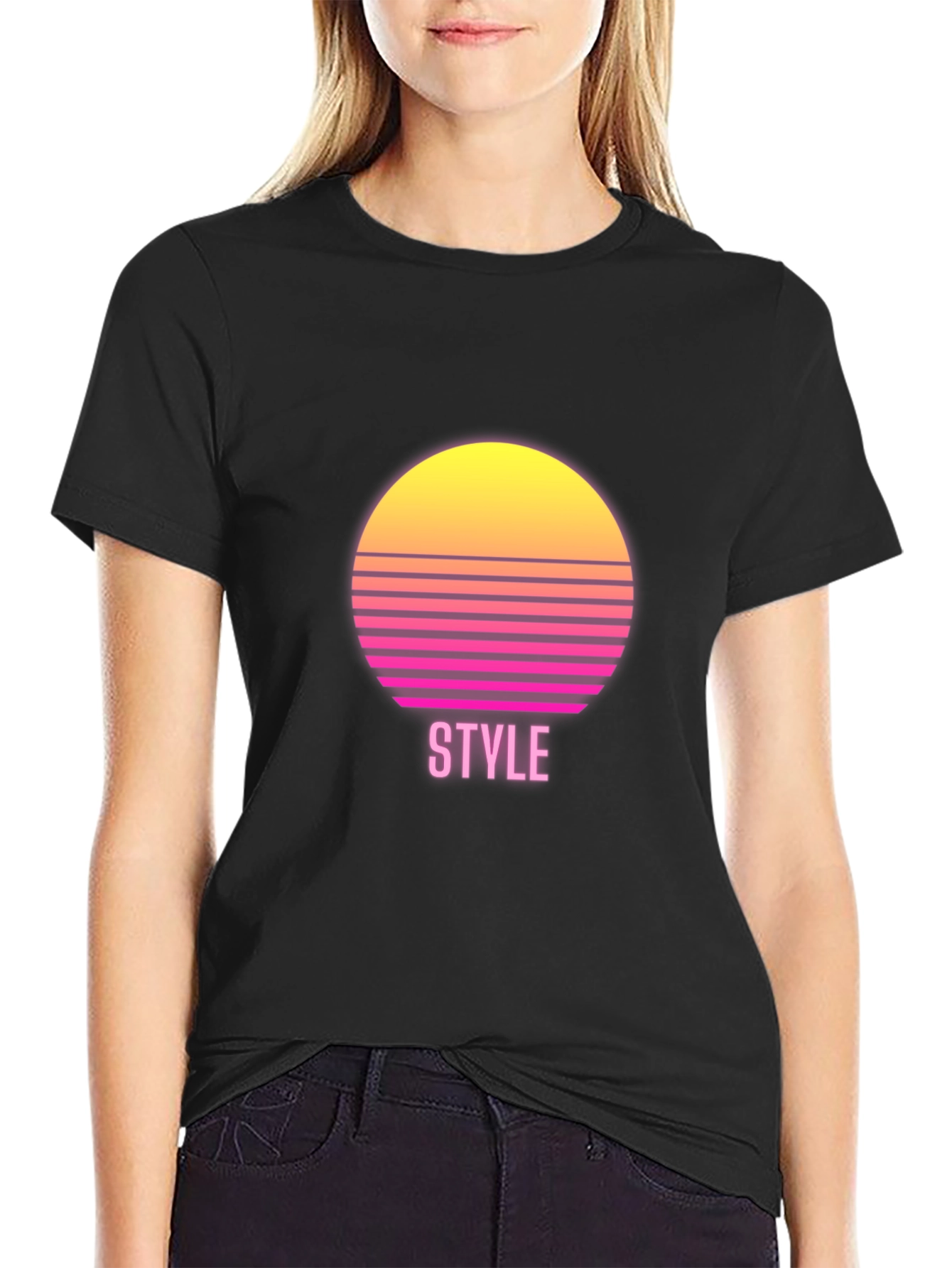 Retro Style Graphic Tee - Sunset Design