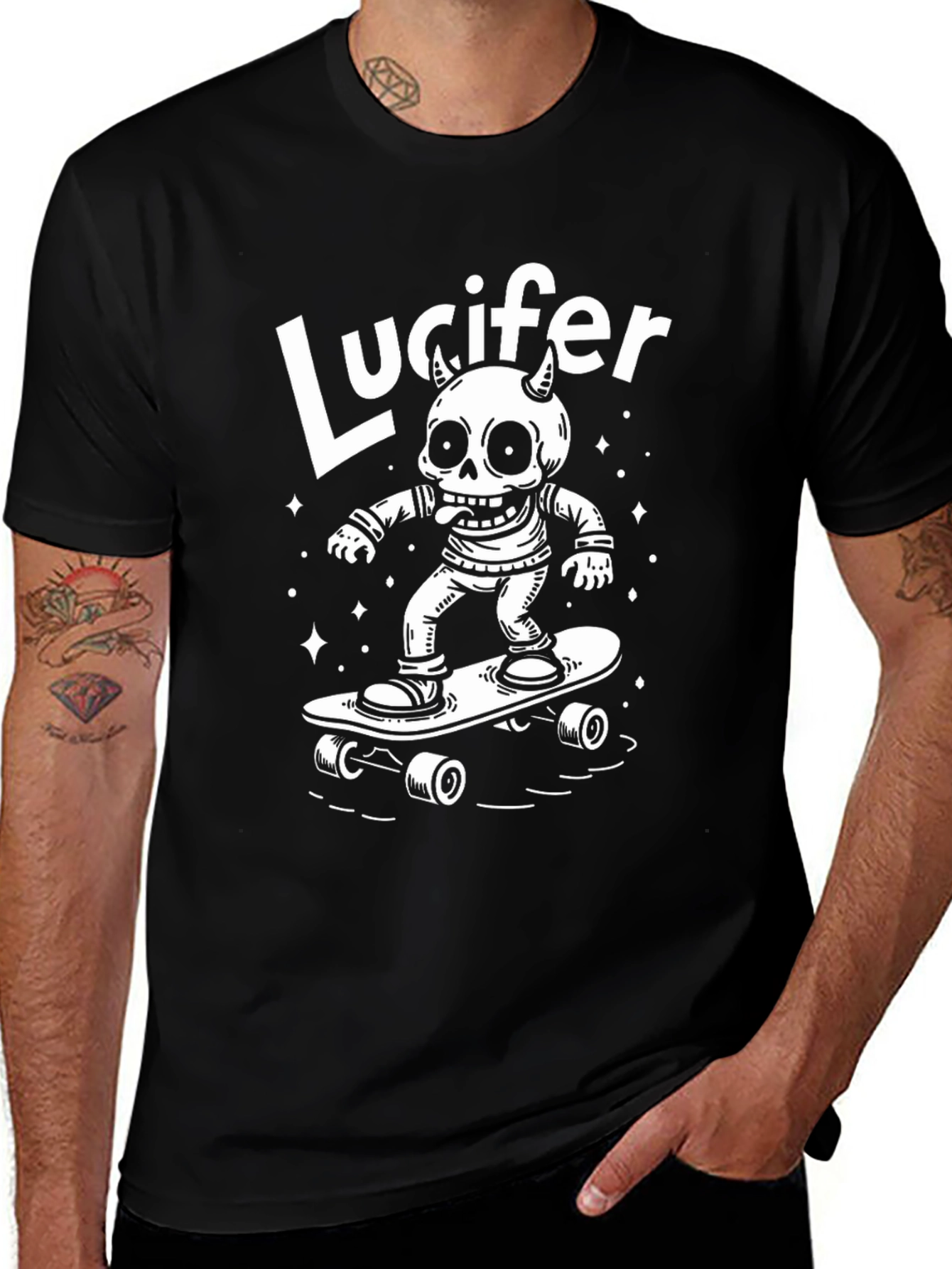 Lucifer Skateboarder Graphic Tee