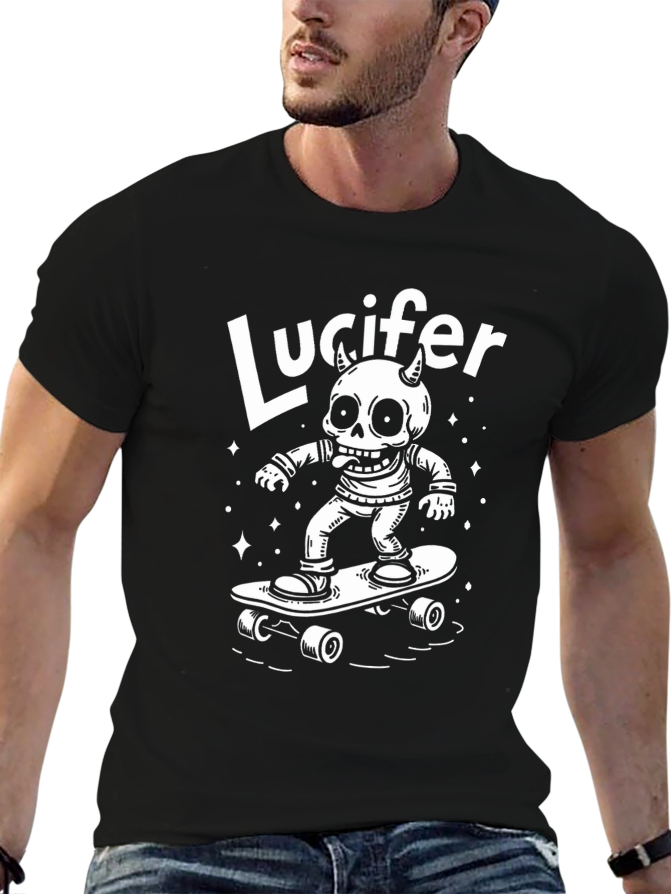 Lucifer Skateboarder Graphic Tee