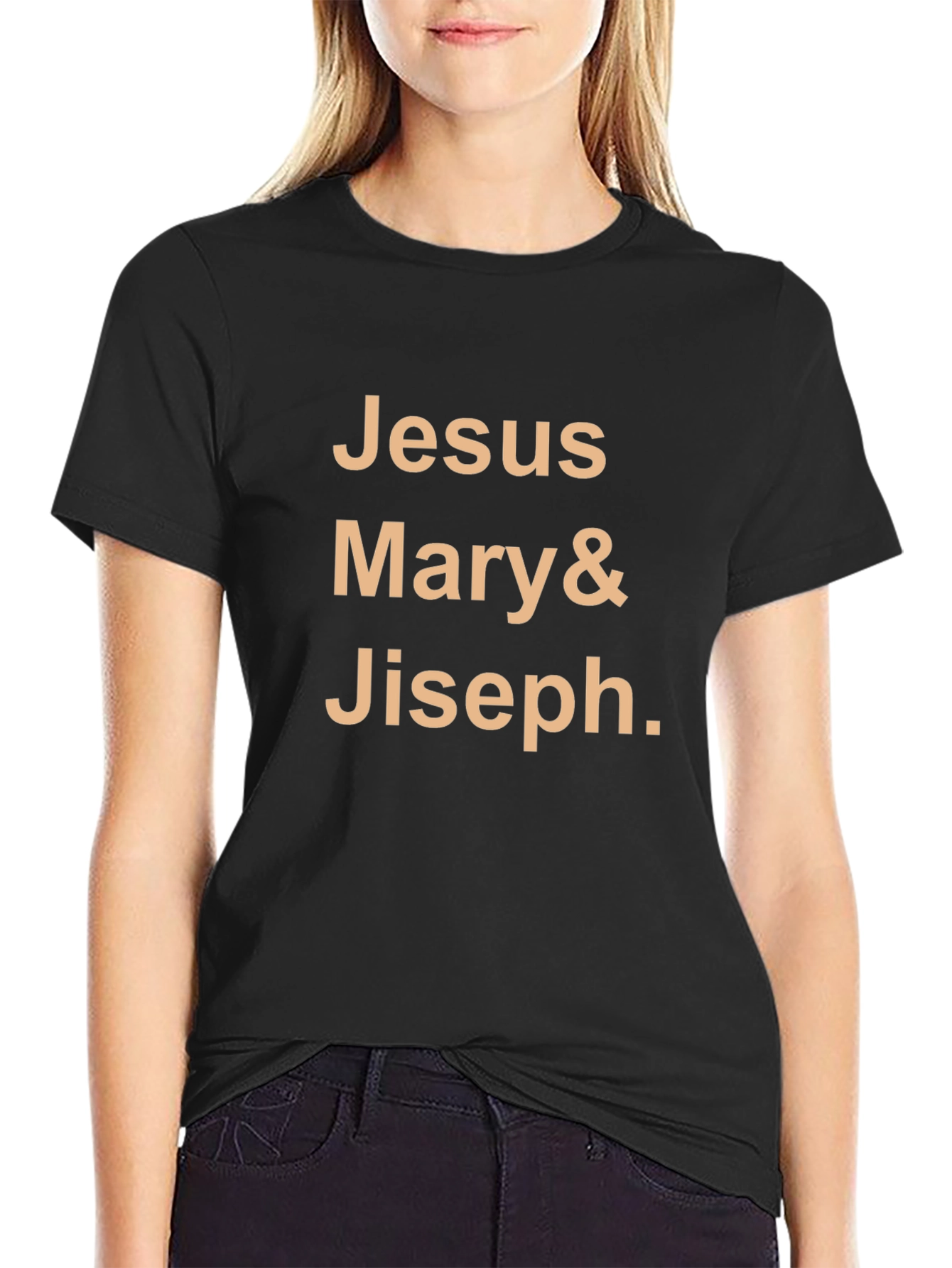 Jesus Mary & Jiseph Graphic Tee - Black