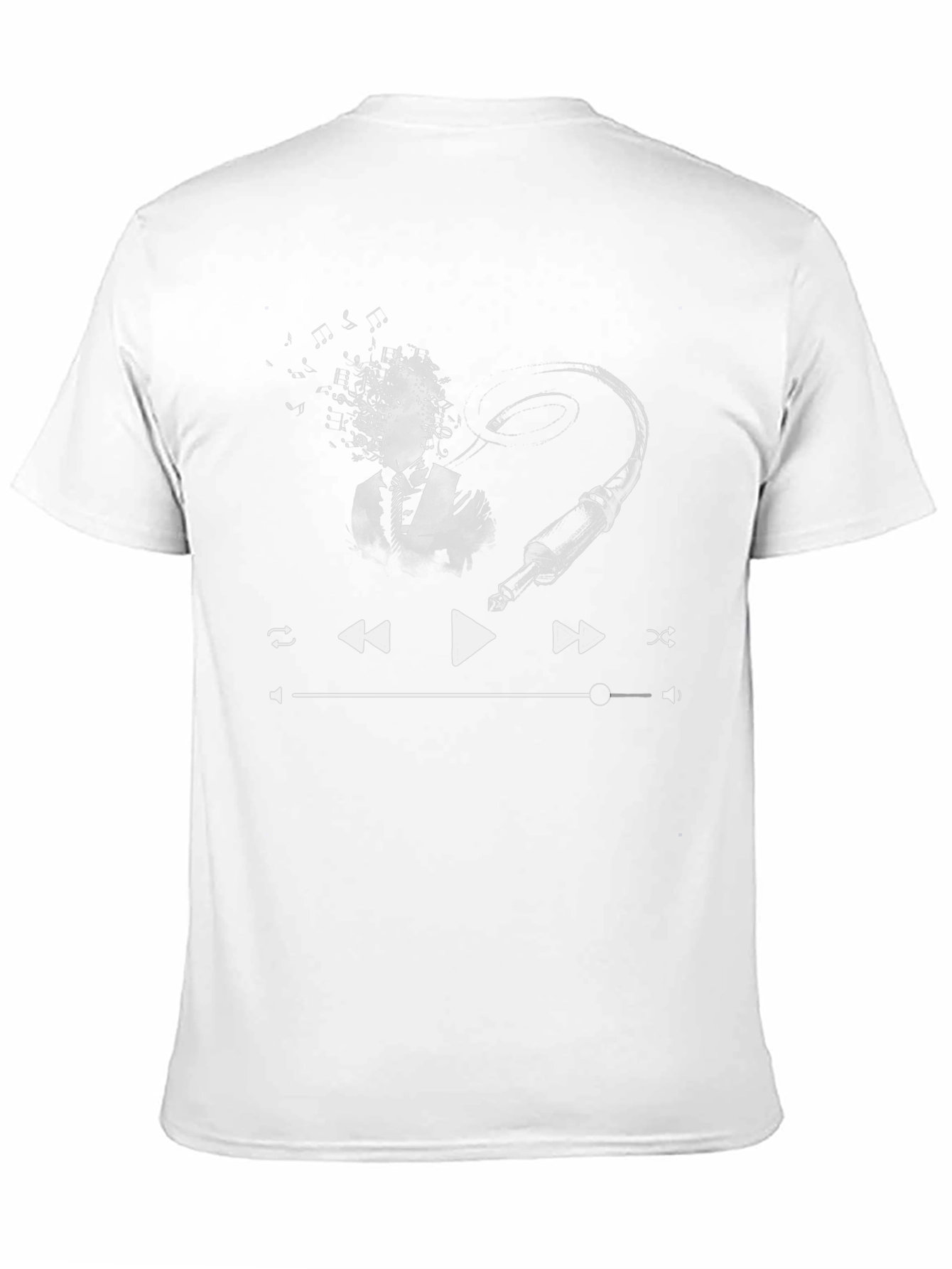 Music Player Graphic Tee - Black Cotton T-Shirt