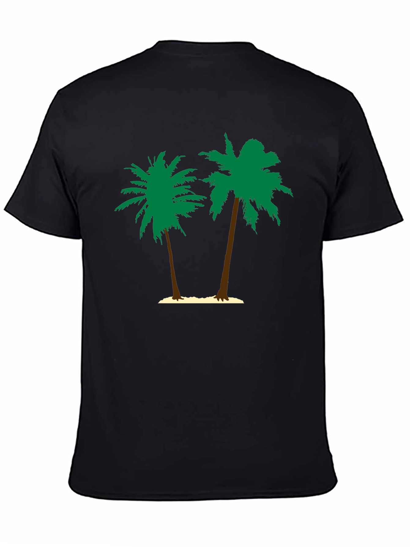 Tropical Palm Tree Graphic Tee - Black