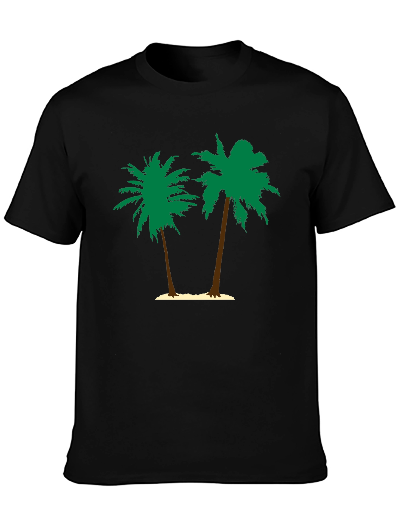 Tropical Palm Tree Graphic Tee - Black