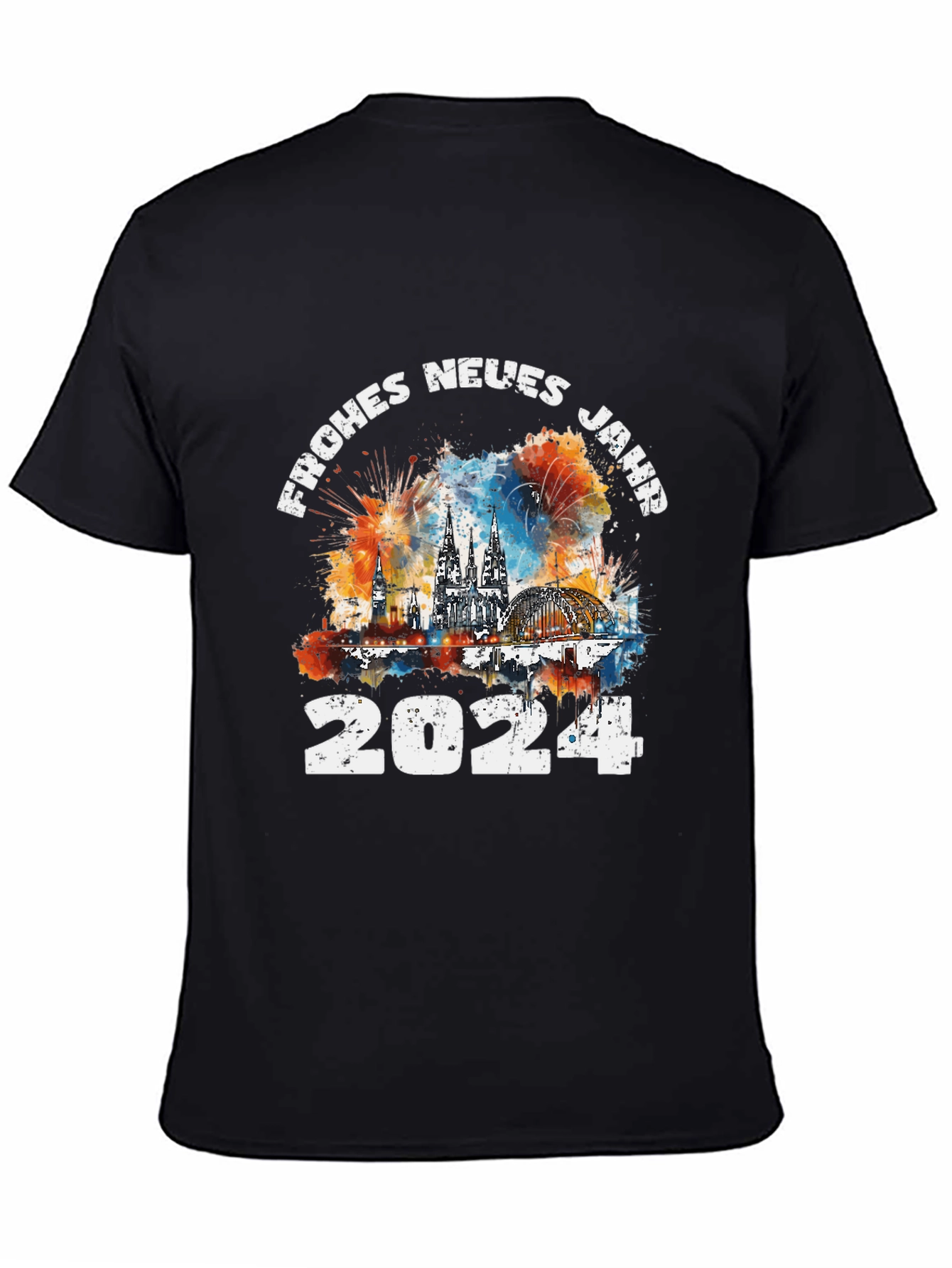 Frohes Neues Jahr 2024 Black T-Shirt