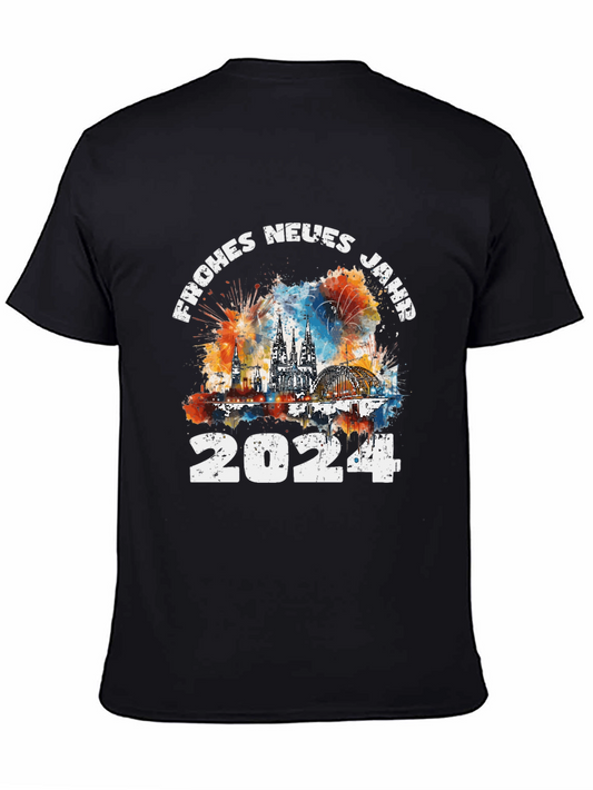 Frohes Neues Jahr 2024 Black T-Shirt