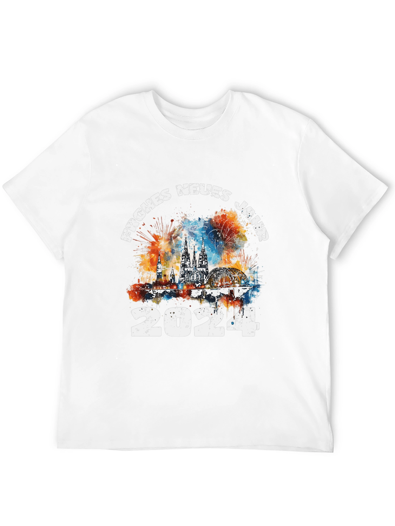 Frohes Neues Jahr 2024 Black T-Shirt