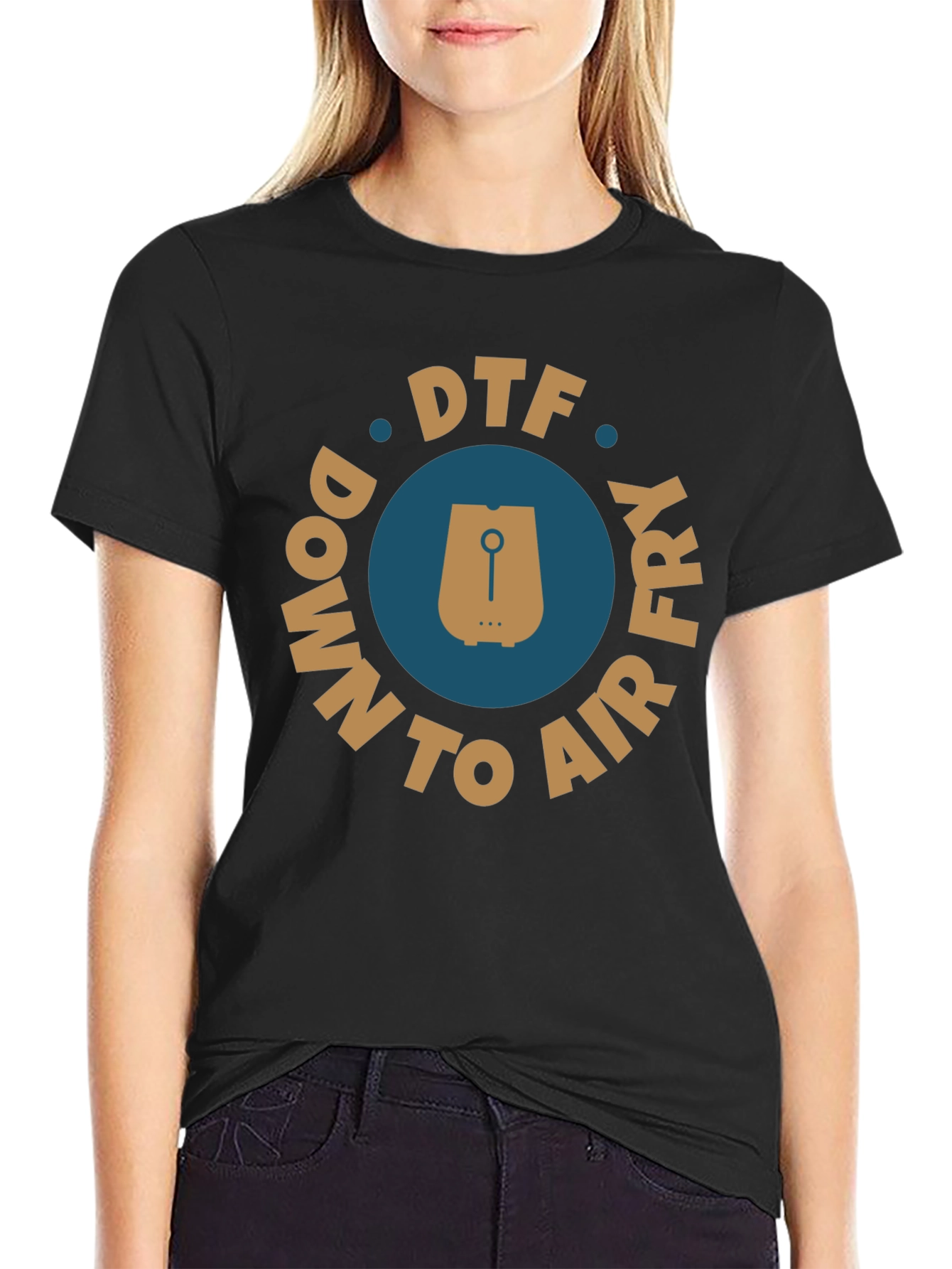 DTF Down To Air Fry T-Shirt Black